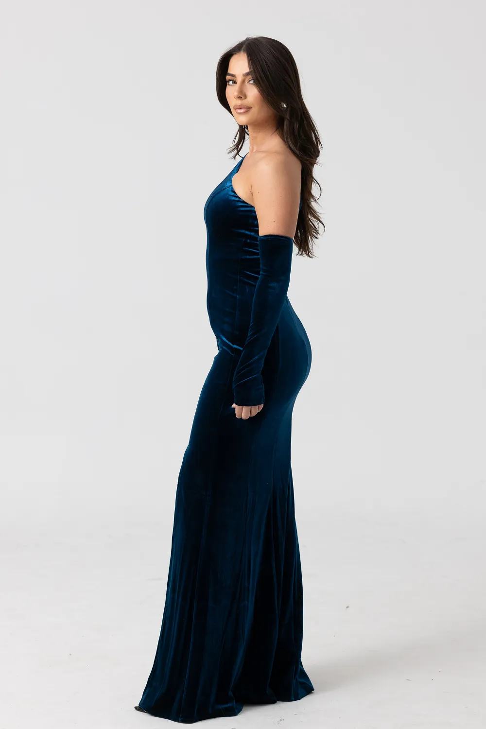 Alegra One Shoulder Maxi Teal