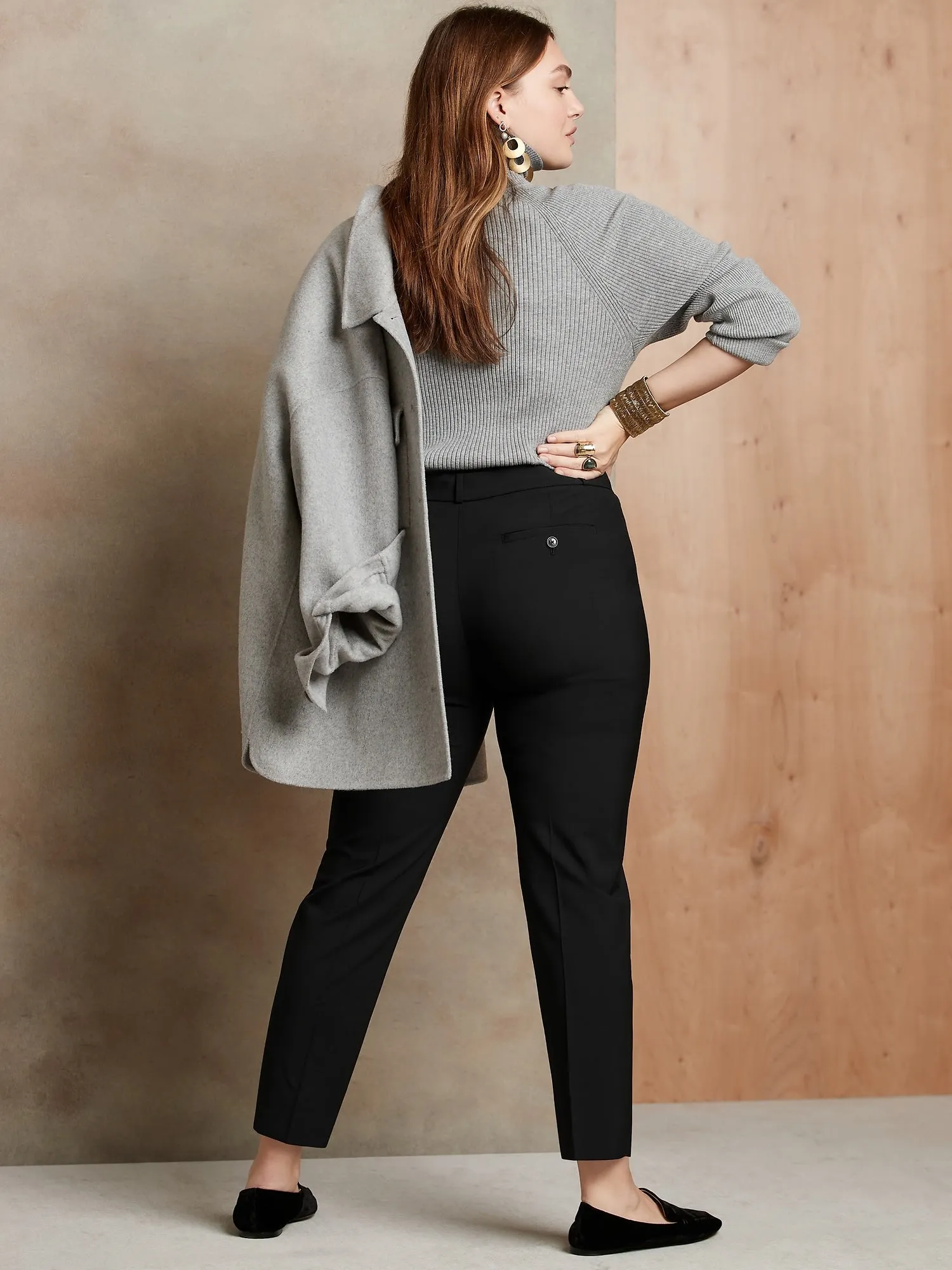 Avery Straight Wool-Blend Pant