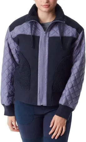 BASS OUTDOOR Women's Quilted-Trim Zip Bomber Jacket (Heron Multi, X-Large)