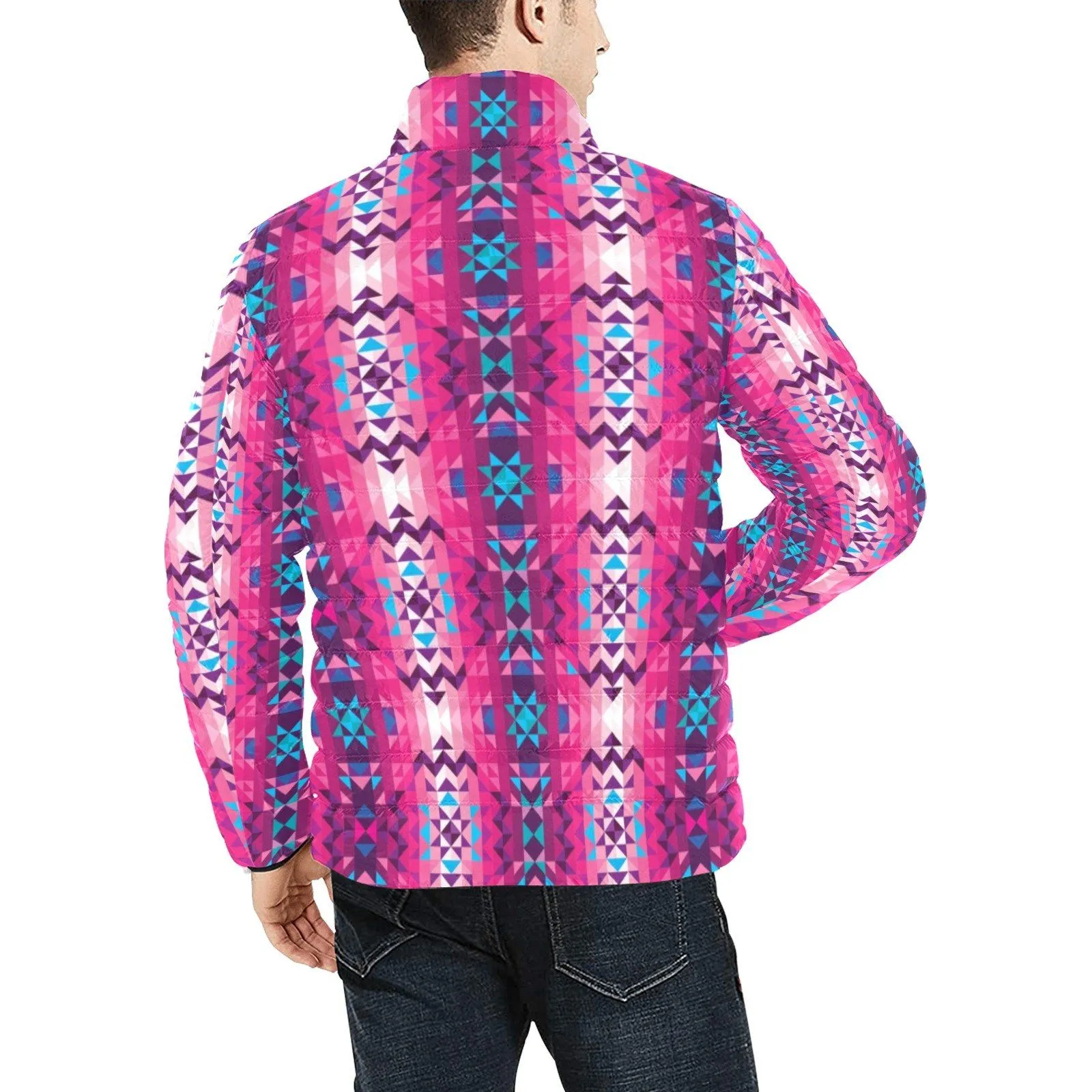 Bright Wave Men's Stand Collar Padded Jacket