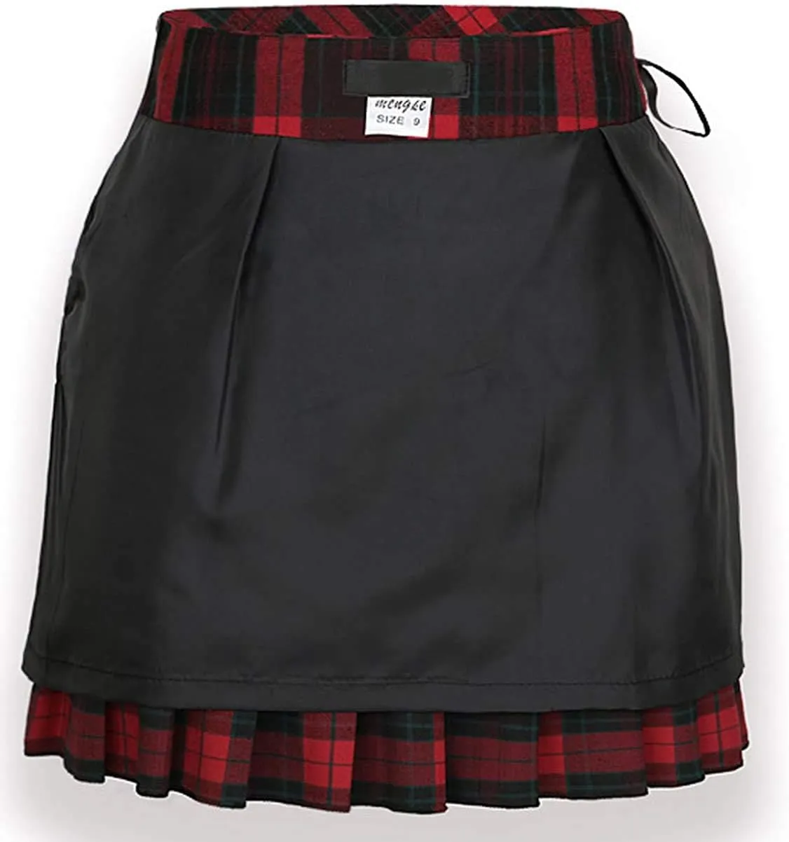 chouyatou Women's A-Line Plaid Wool Blend Pleated Skirt Side Zipper