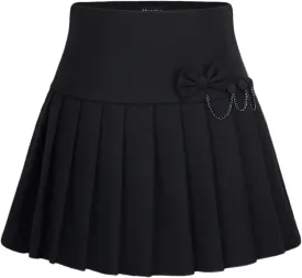 chouyatou Women's A-Line Plaid Wool Blend Pleated Skirt Side Zipper