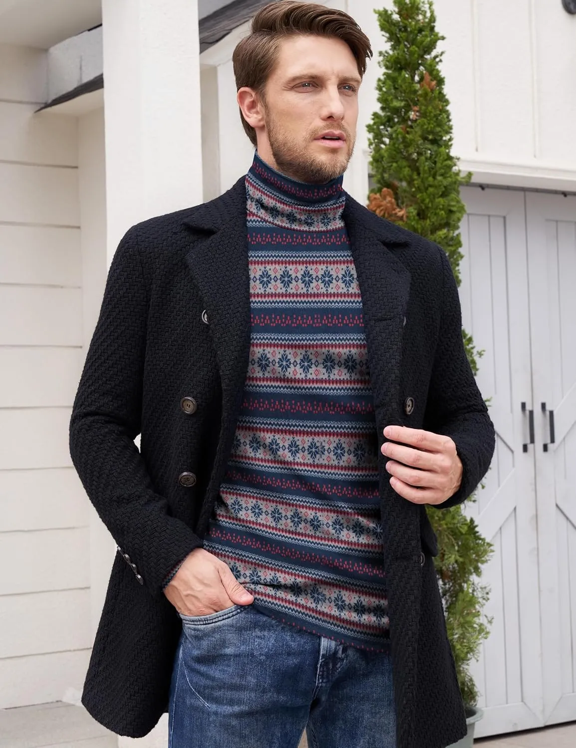 Derminpro Men's Slim Fit Soft Turtleneck Long Sleeve Pullover Lightweight T-Shirt