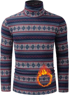 Derminpro Men's Slim Fit Soft Turtleneck Long Sleeve Pullover Lightweight T-Shirt