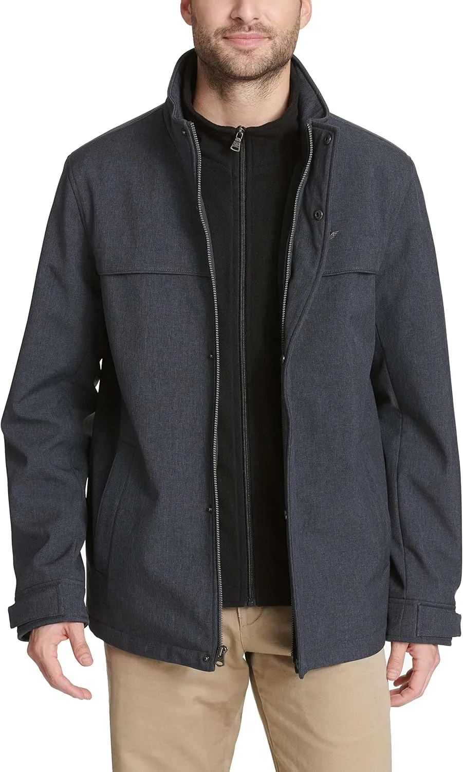 Dockers Men's Dwight Soft Shell Bib Jacket