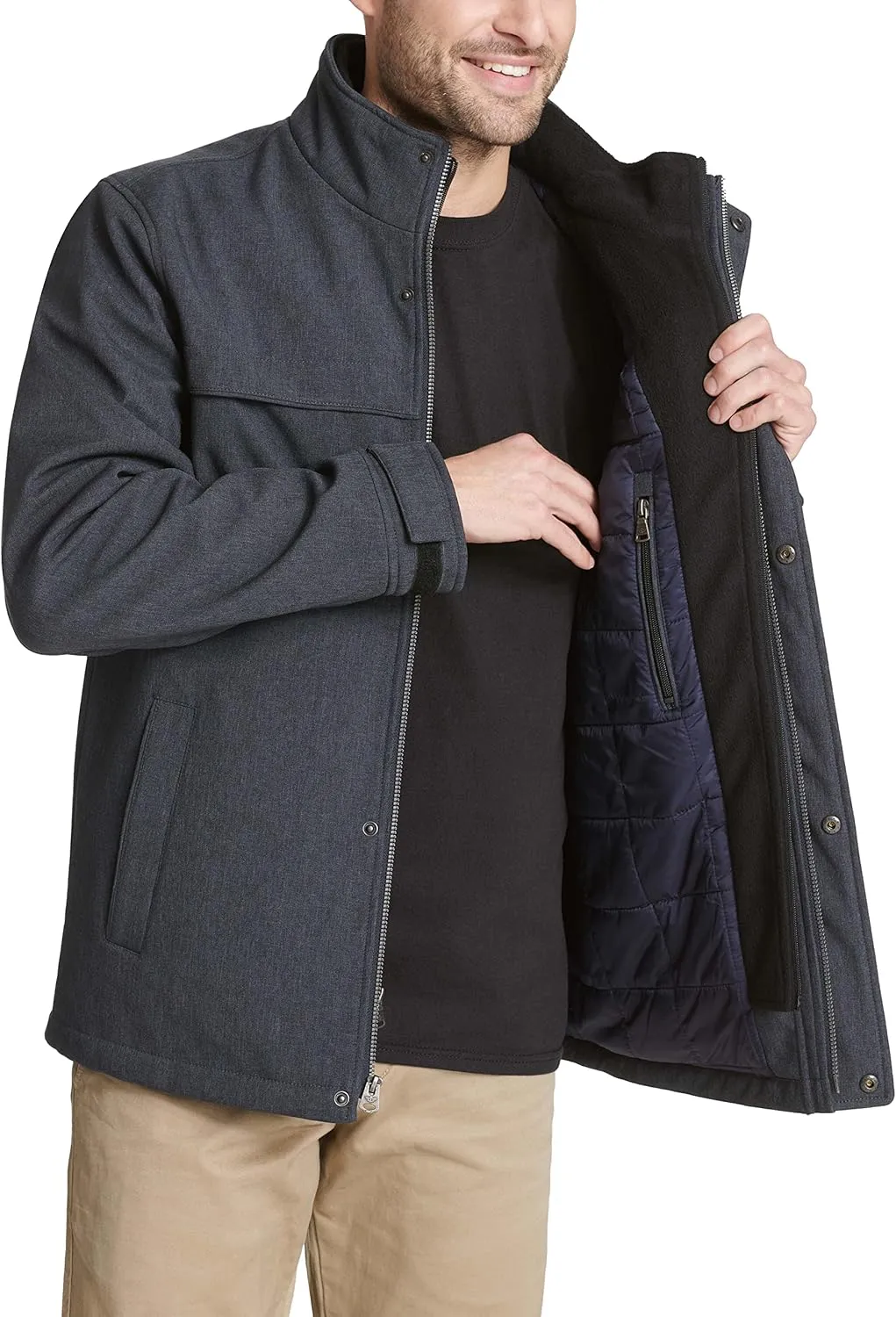 Dockers Men's Dwight Soft Shell Bib Jacket