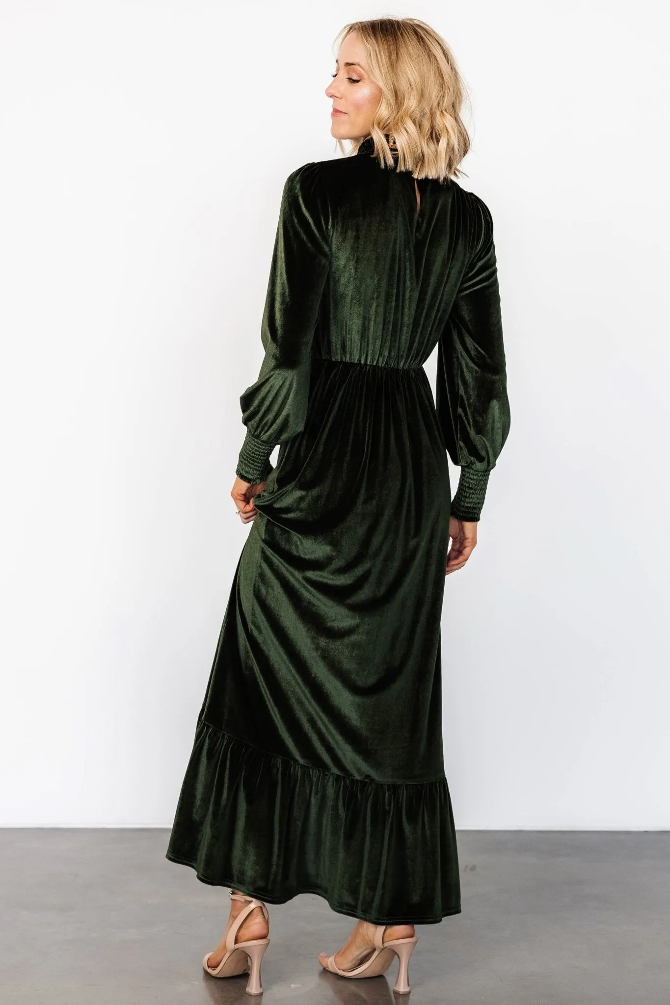 Elodie Velvet Maxi Dress | Deep Olive