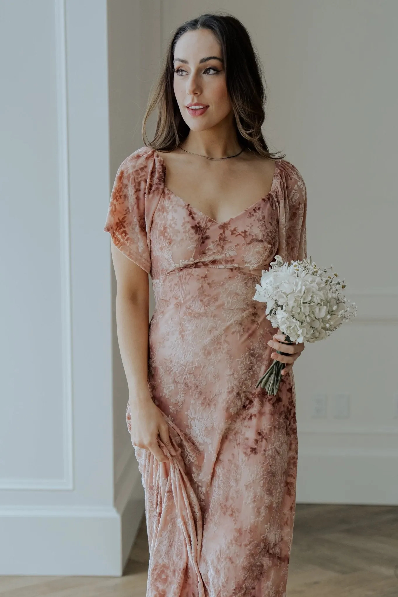 Everley Velvet Maxi Dress | Blush