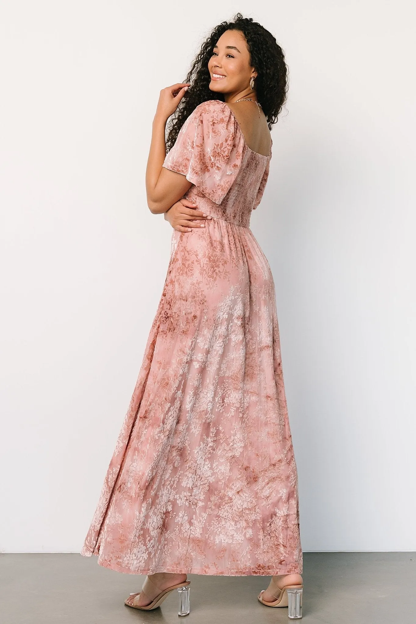 Everley Velvet Maxi Dress | Blush