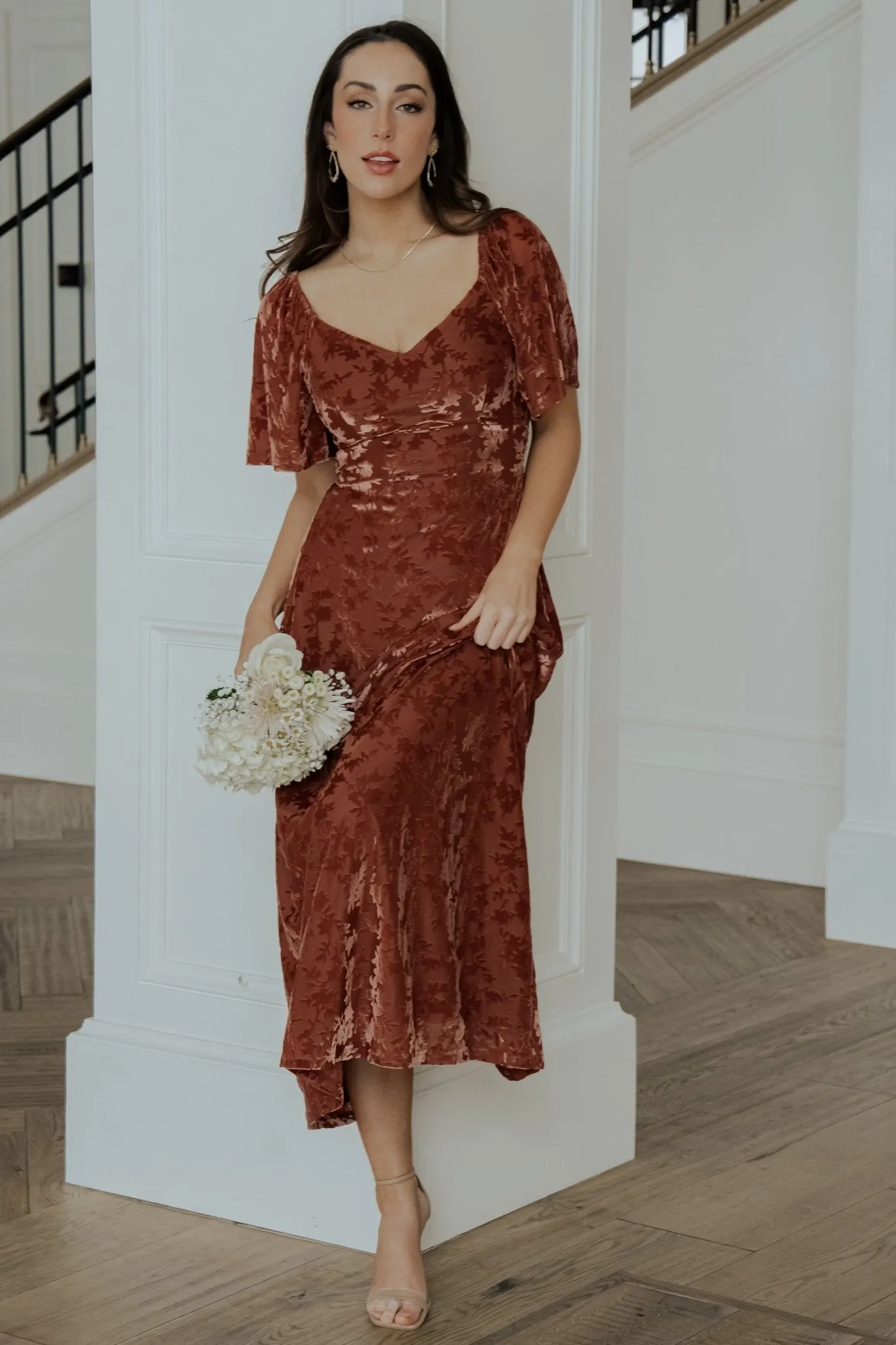 Everley Velvet Maxi Dress | Cinnamon
