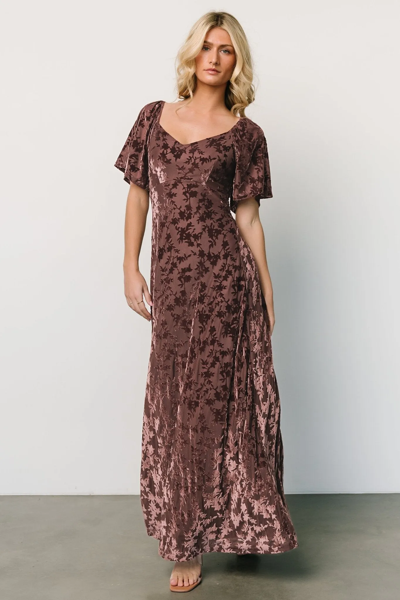 Everley Velvet Maxi Dress | Espresso