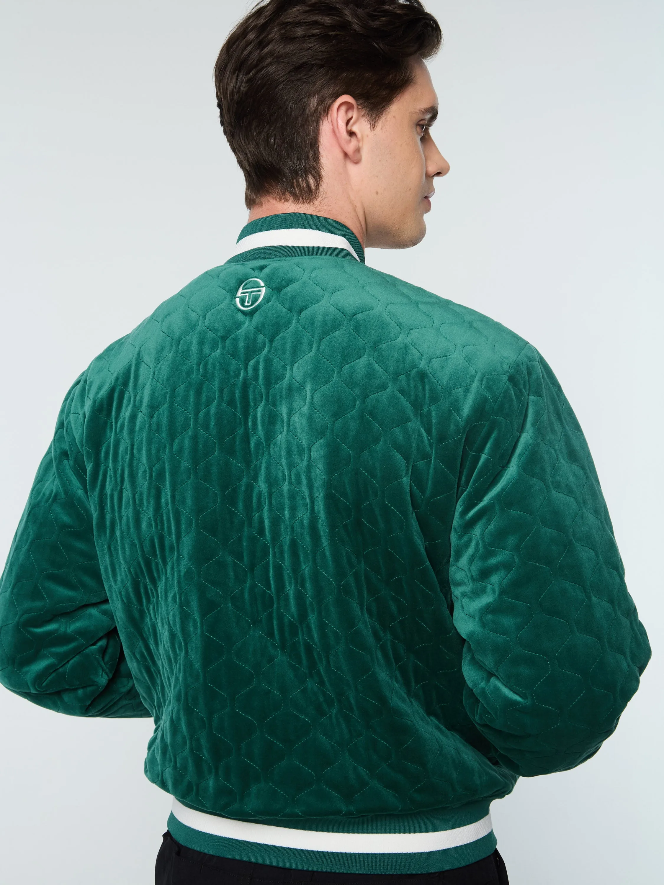 Fasano Quilted Velour Jacket- Rainforest