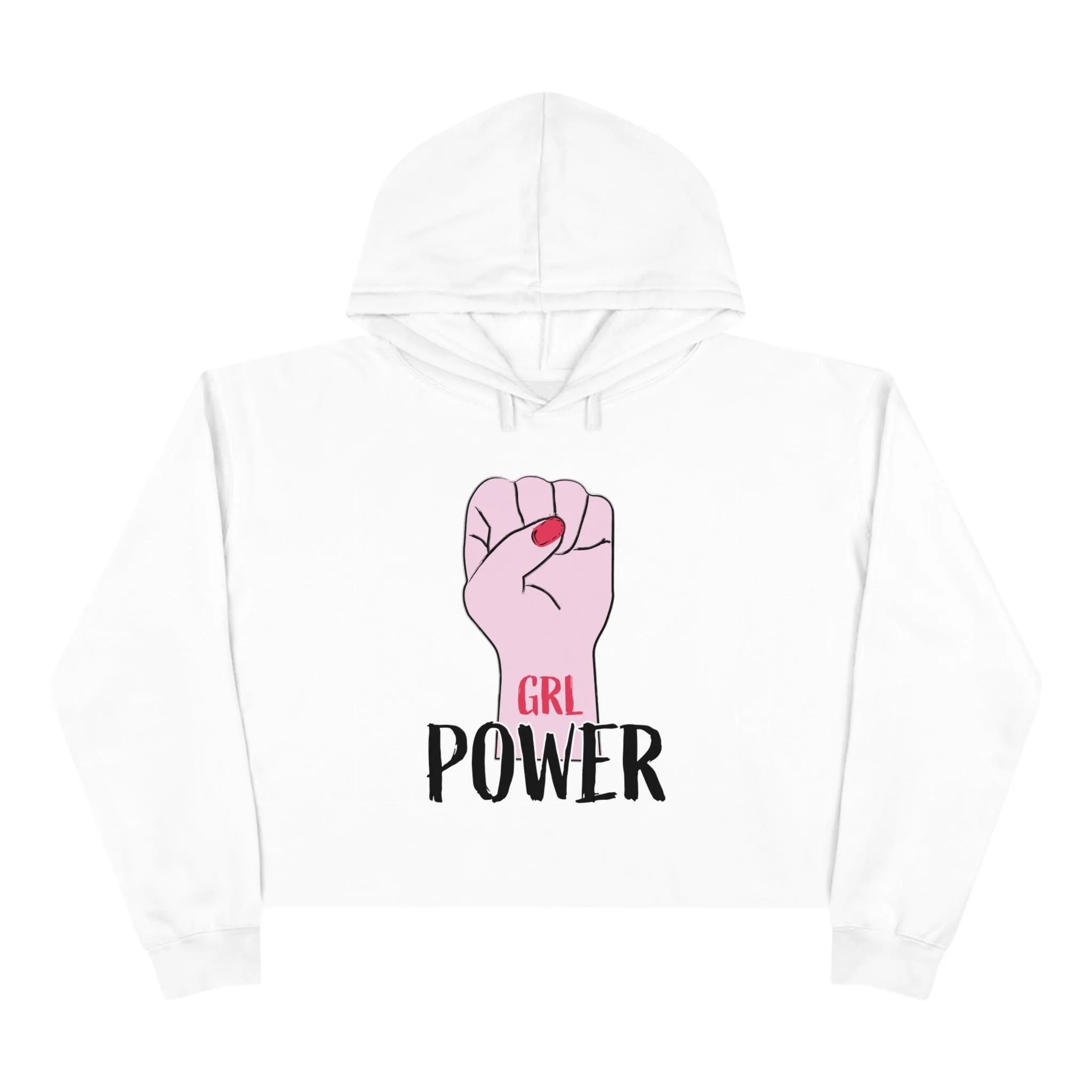 Girl Power Fist Crop Hoodie