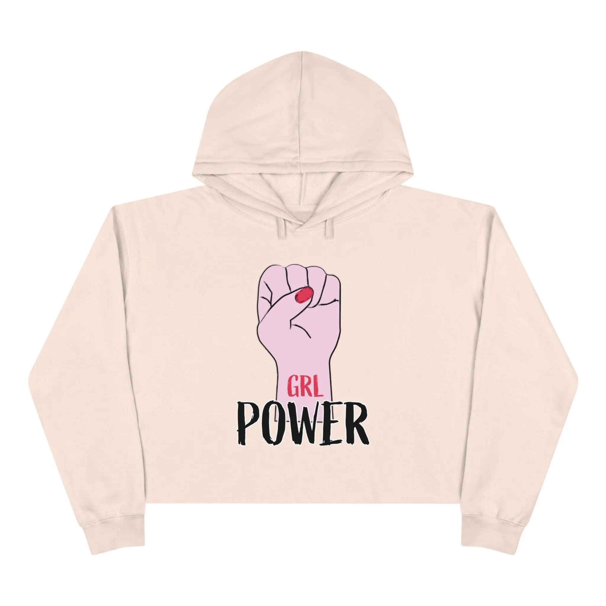 Girl Power Fist Crop Hoodie
