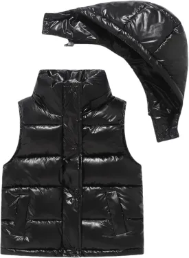 Happy Cherry Boys Girls Puffer Vest Winter Hooded Warm Lightweight Sleeveless Snow Vest Jacket Padded Waistcoat
