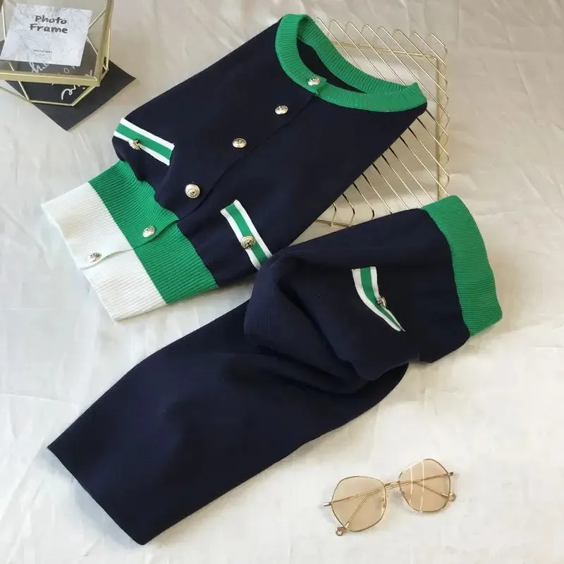 Knit Cardigan & Skirt Set