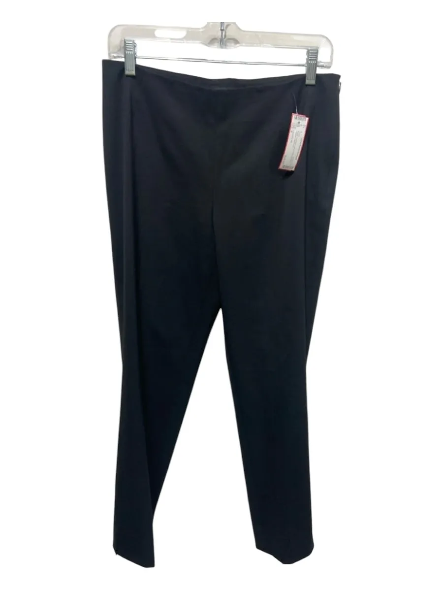 Lafayette 148 Size 6 Black Wool Blend High Rise Dad Hat Tapered Pants