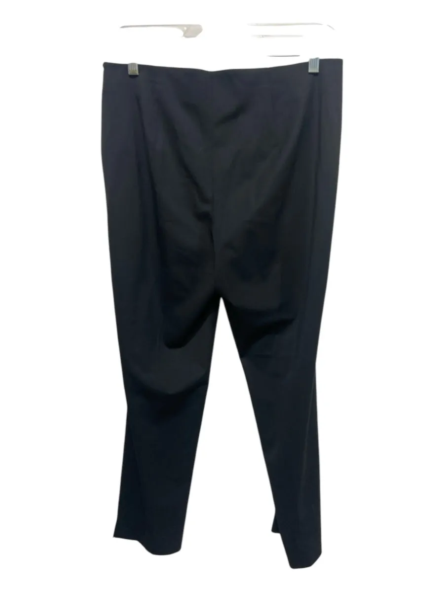 Lafayette 148 Size 6 Black Wool Blend High Rise Dad Hat Tapered Pants