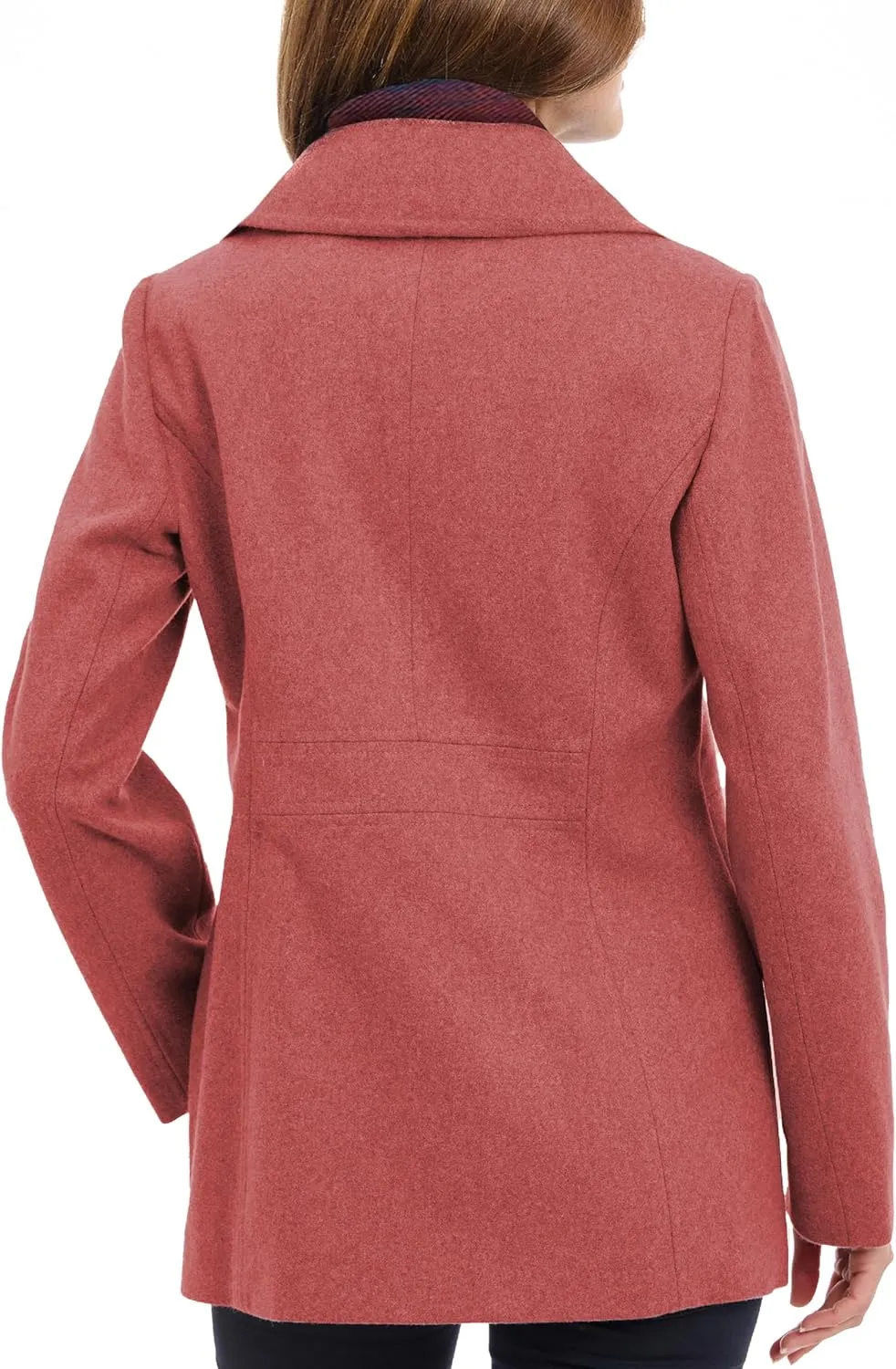 LONDON FOG Women's Double-Breasted Peacoat with Scarf