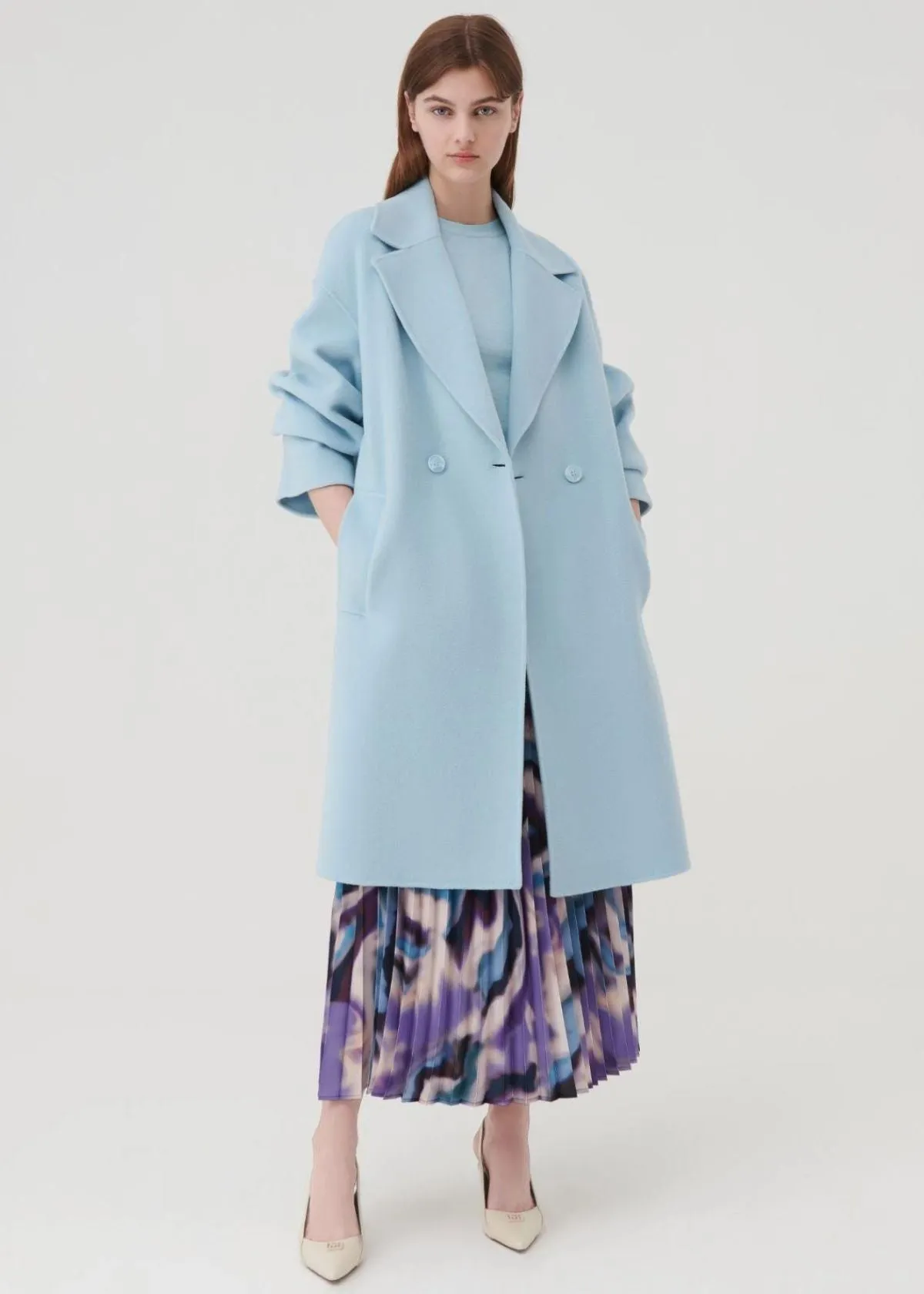 MARELLA Nandina Double Breasted Coat - Sky Blue