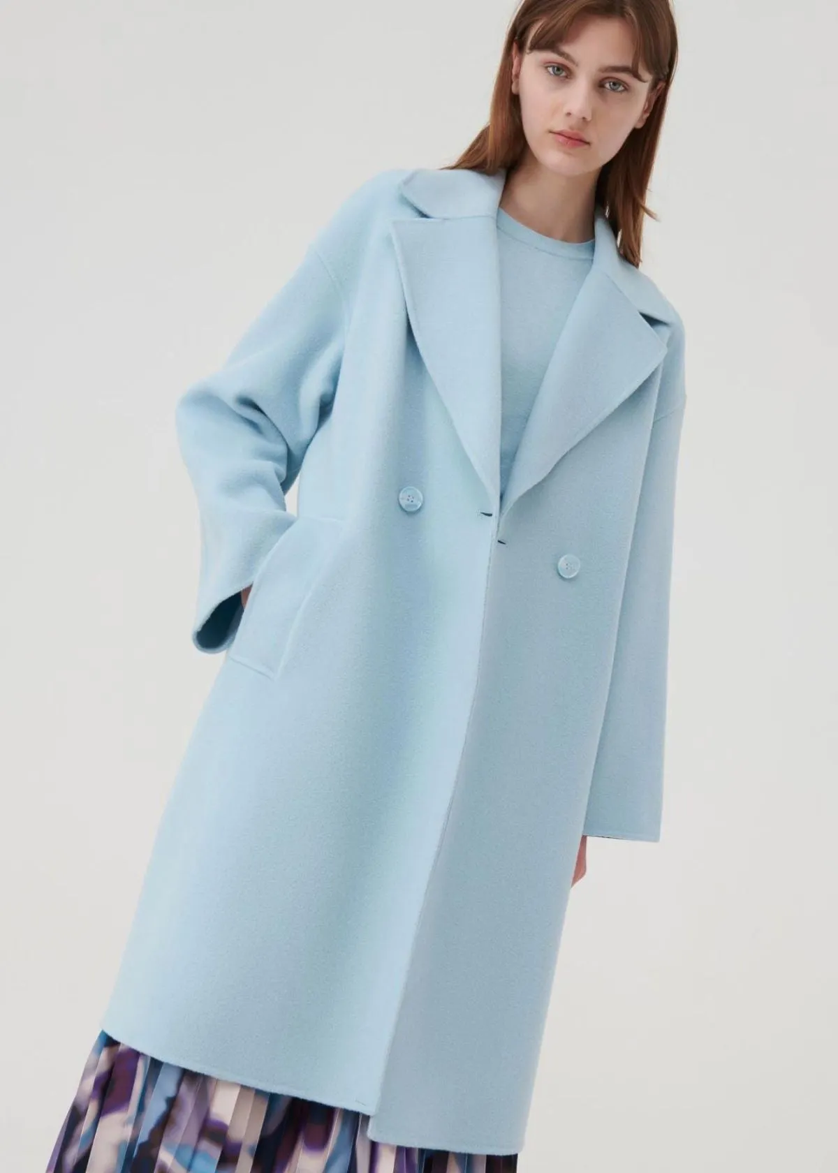 MARELLA Nandina Double Breasted Coat - Sky Blue