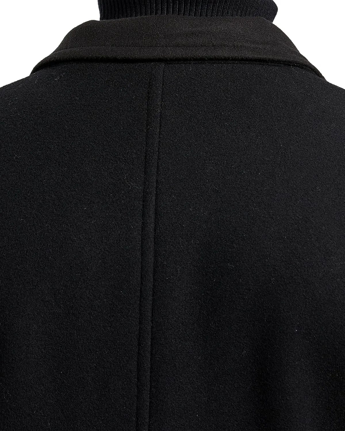 Mens Black Overcoat Wool & Cashmere Double Breasted Long Coat Winter Jacket