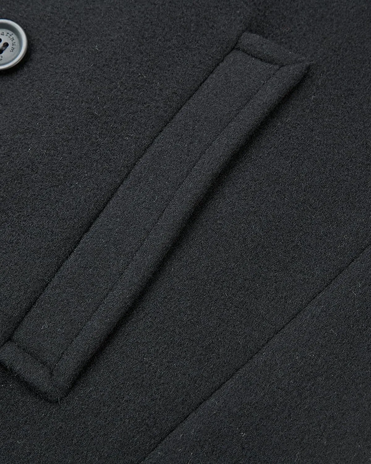Mens Black Overcoat Wool & Cashmere Double Breasted Long Coat Winter Jacket