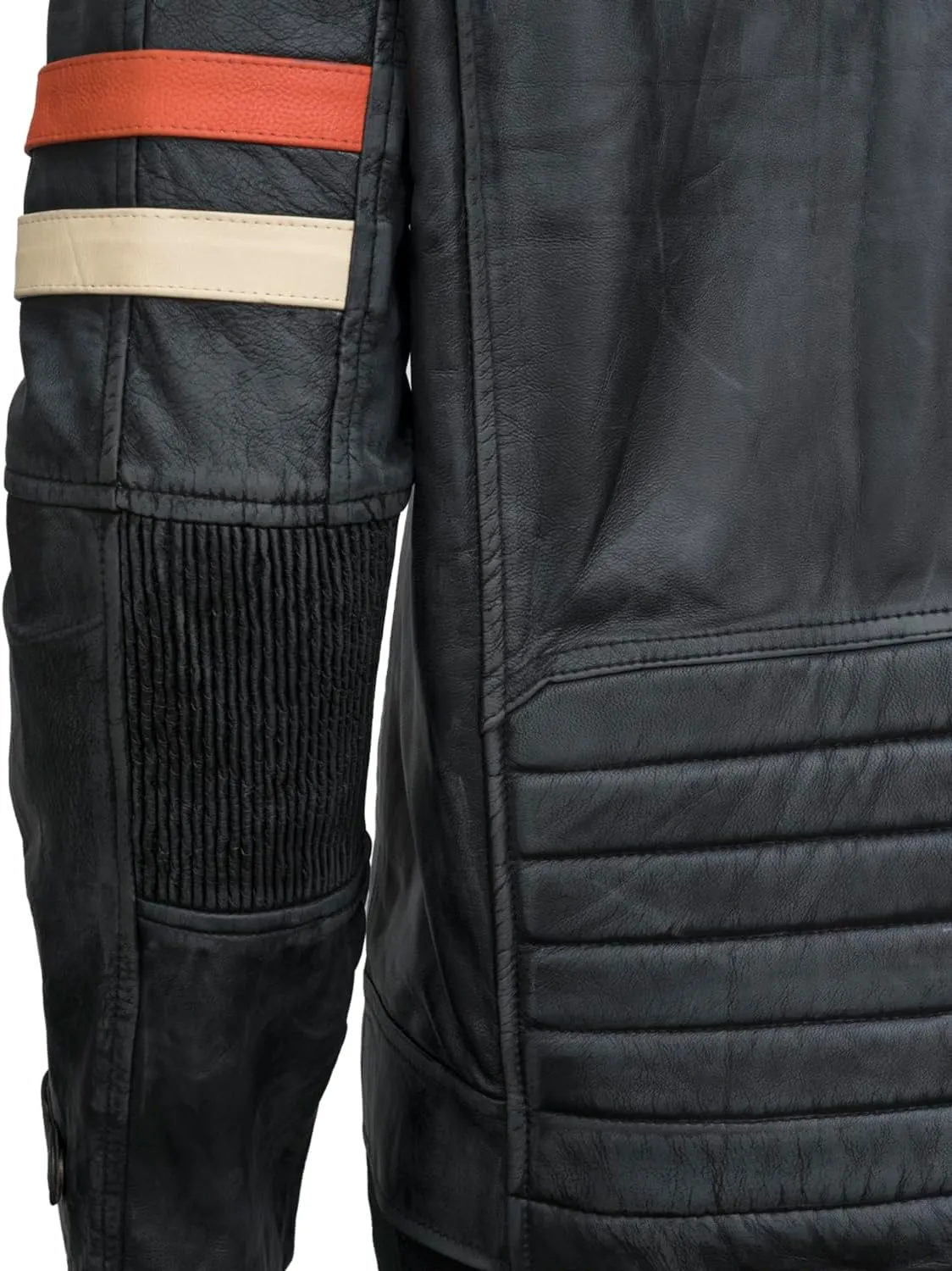 Men's Cafe Racer Vintage Retro Distressed Black Biker Leather Jacket