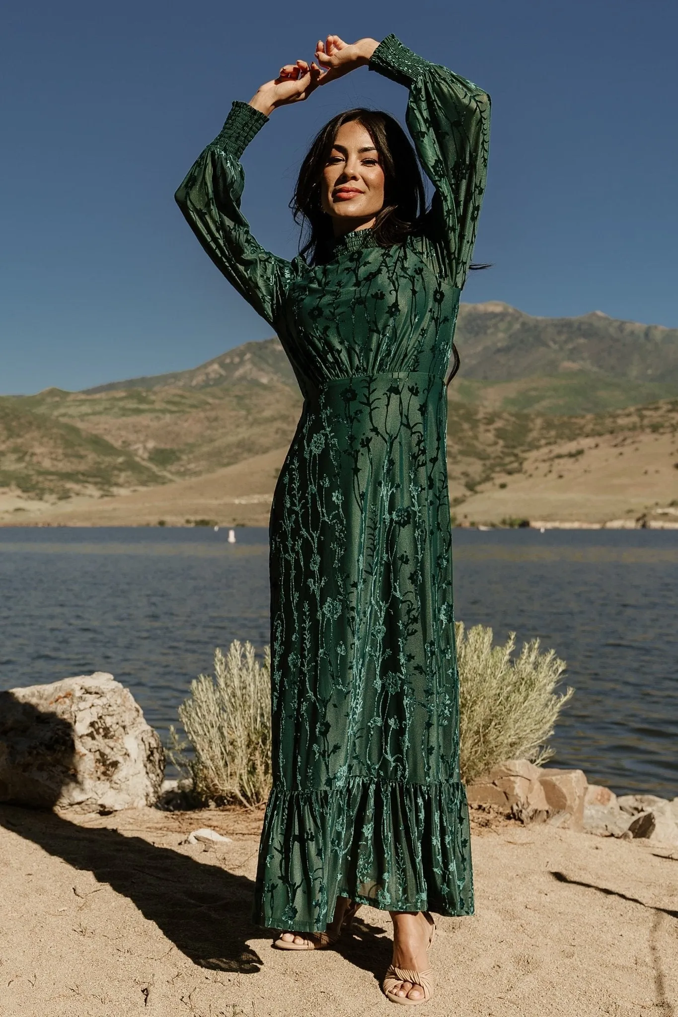 Penelope Velvet Maxi Dress | Emerald