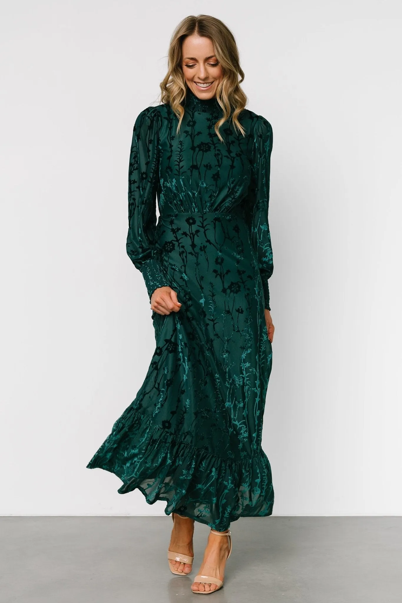 Penelope Velvet Maxi Dress | Emerald