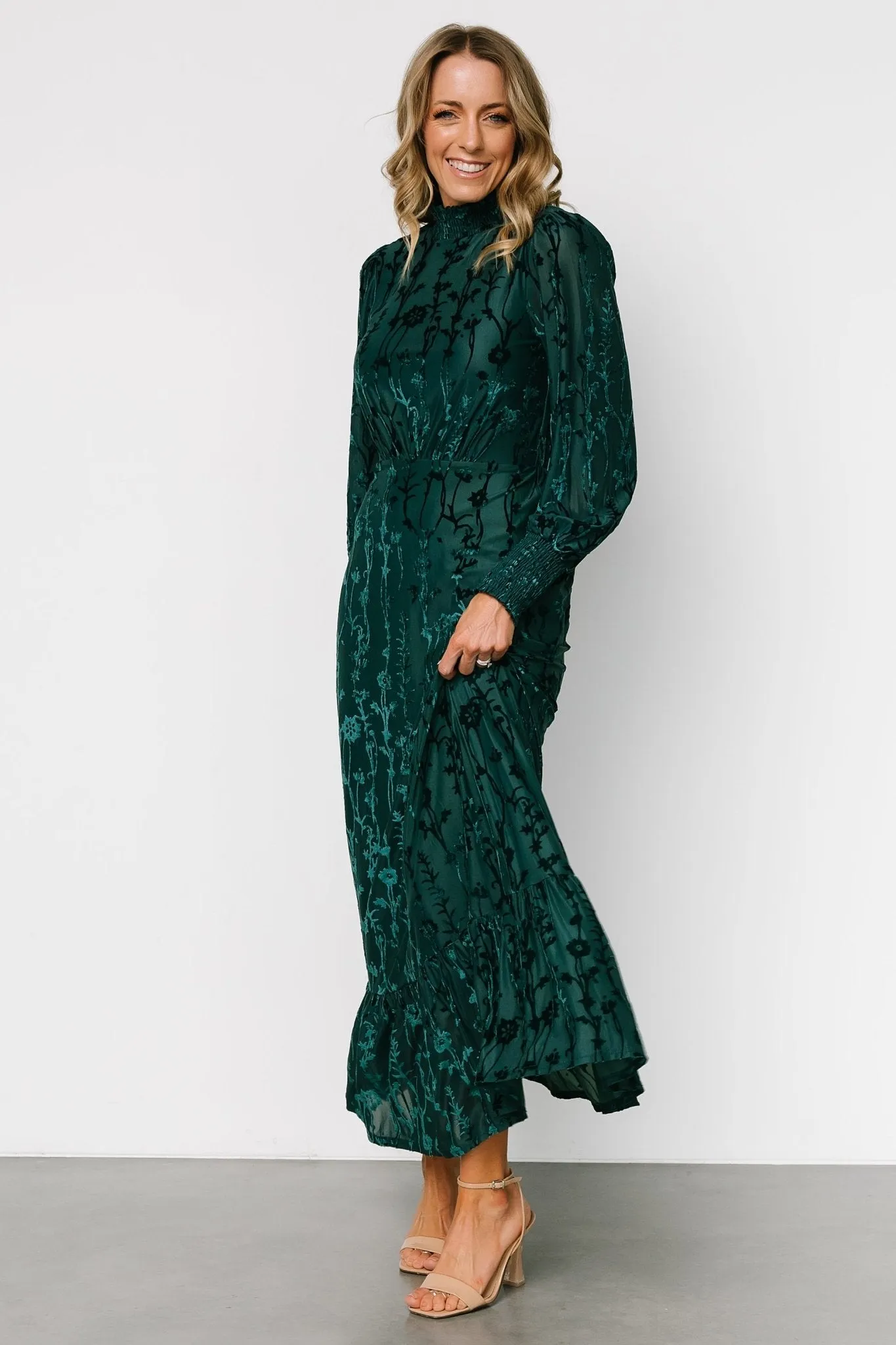 Penelope Velvet Maxi Dress | Emerald