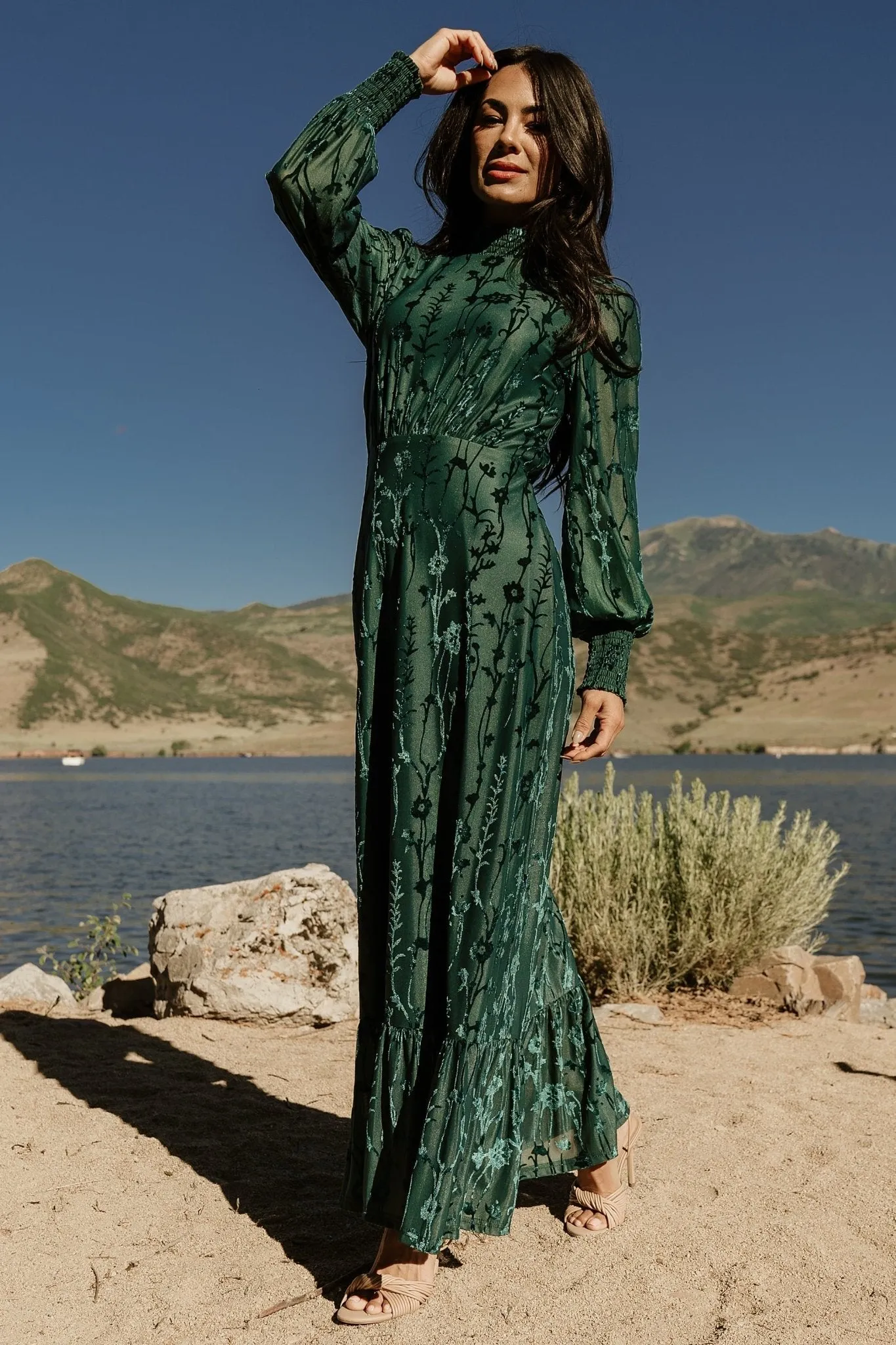 Penelope Velvet Maxi Dress | Emerald