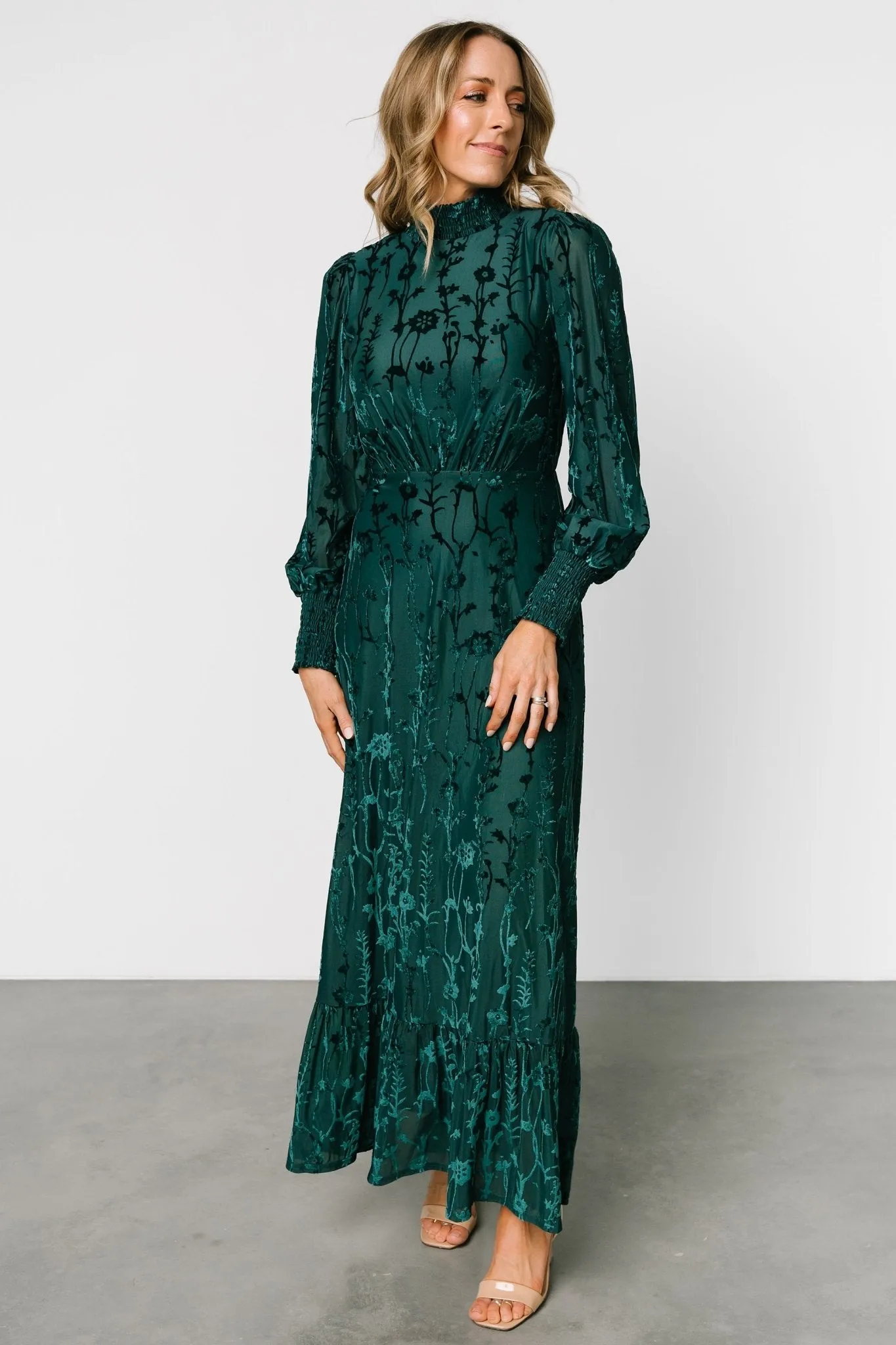 Penelope Velvet Maxi Dress | Emerald