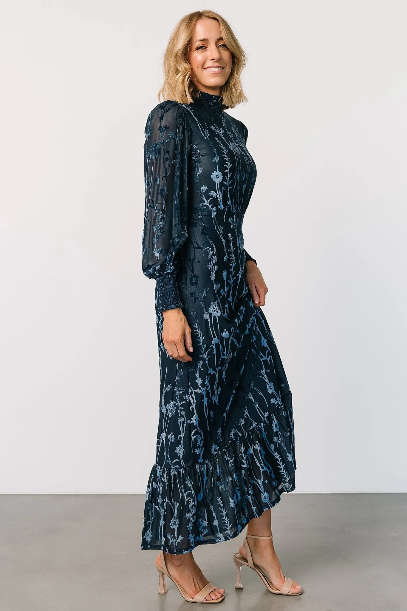 Penelope Velvet Maxi Dress | Midnight Blue