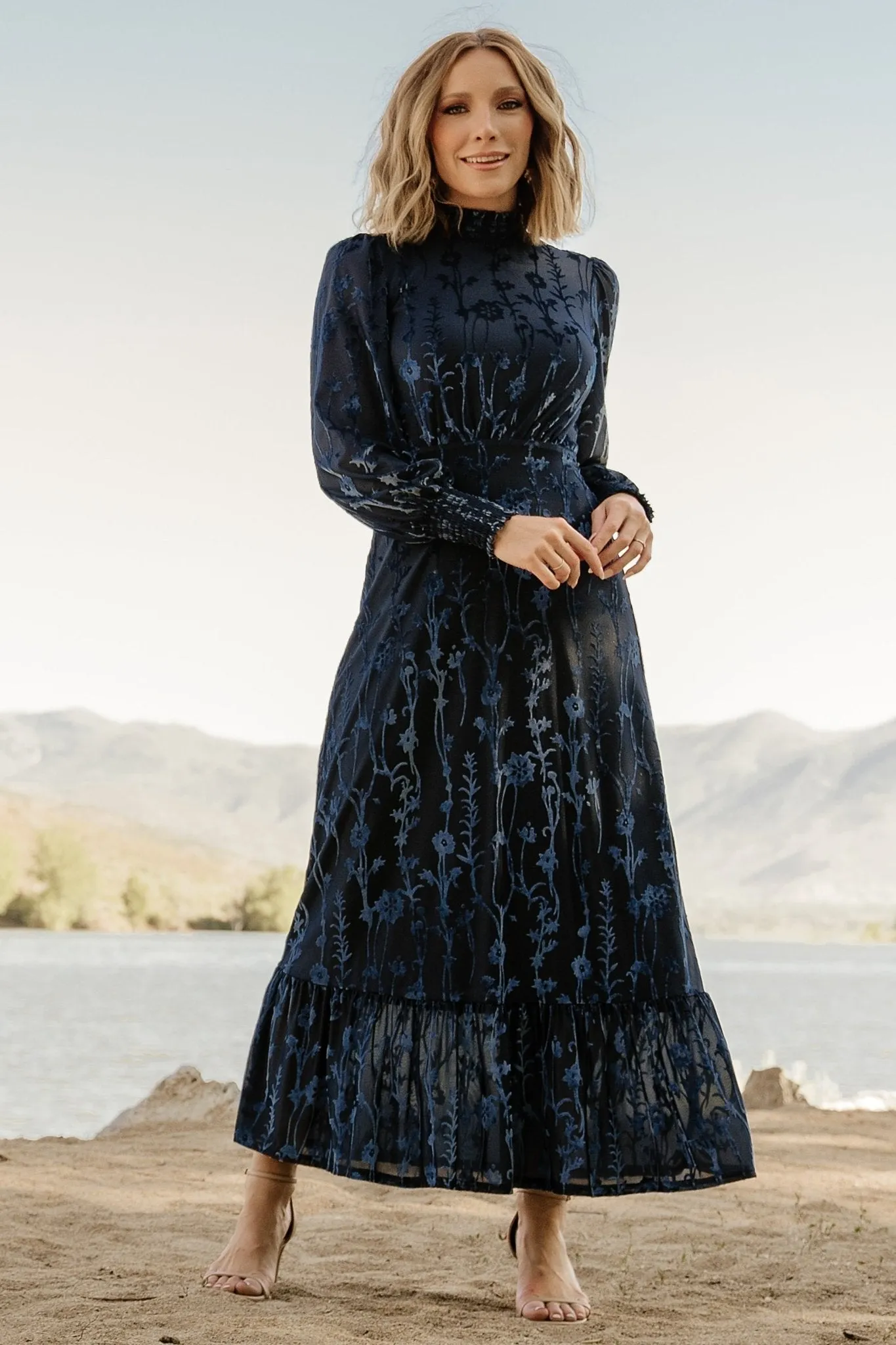 Penelope Velvet Maxi Dress | Midnight Blue