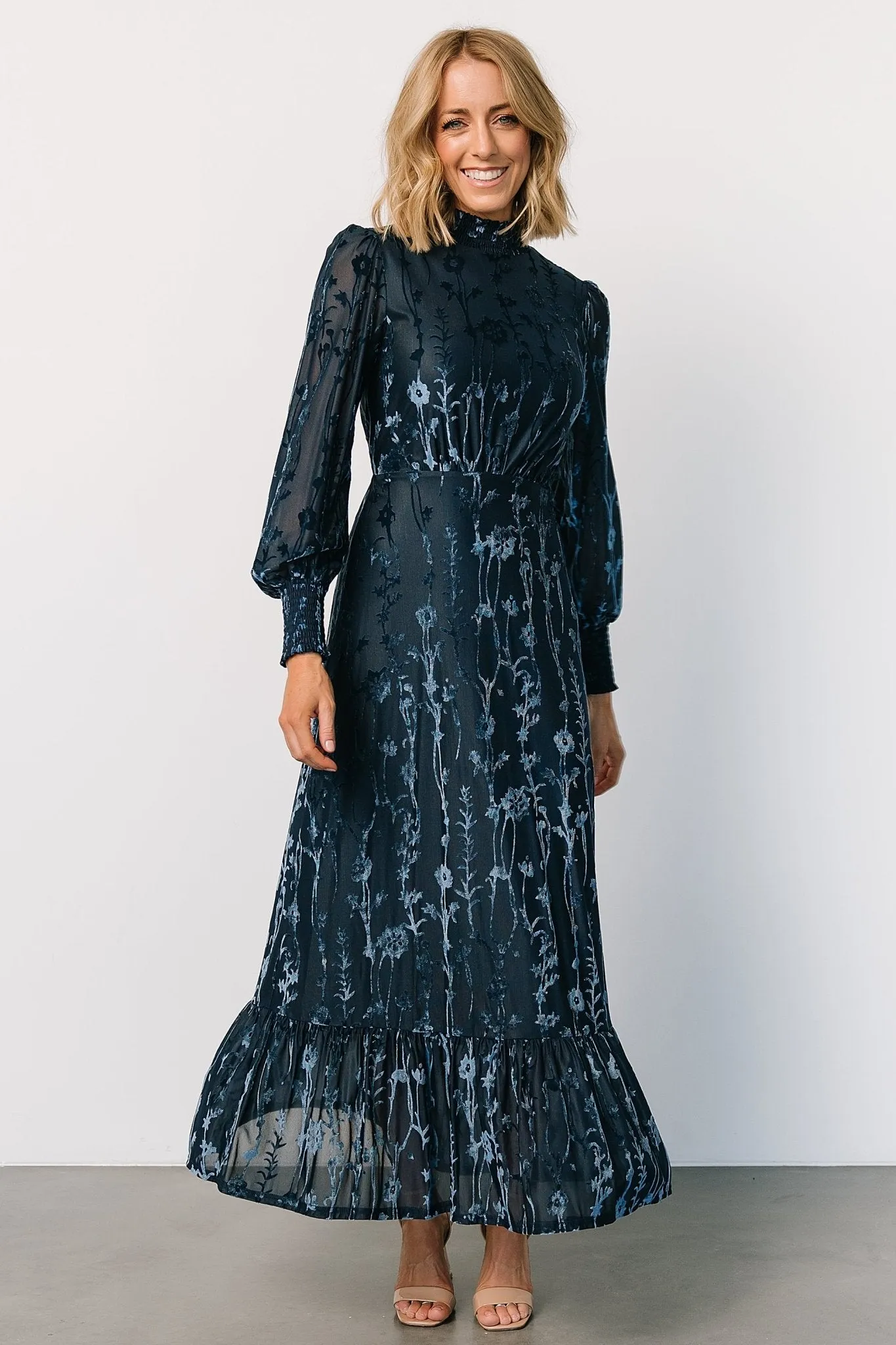 Penelope Velvet Maxi Dress | Midnight Blue