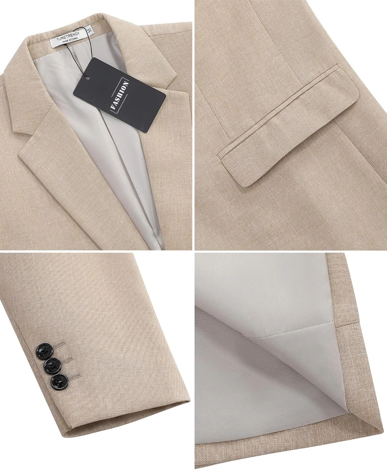 TURETRENDY Men's Casual Blazer Sport Coat Lightweight Two Button Business Jackets