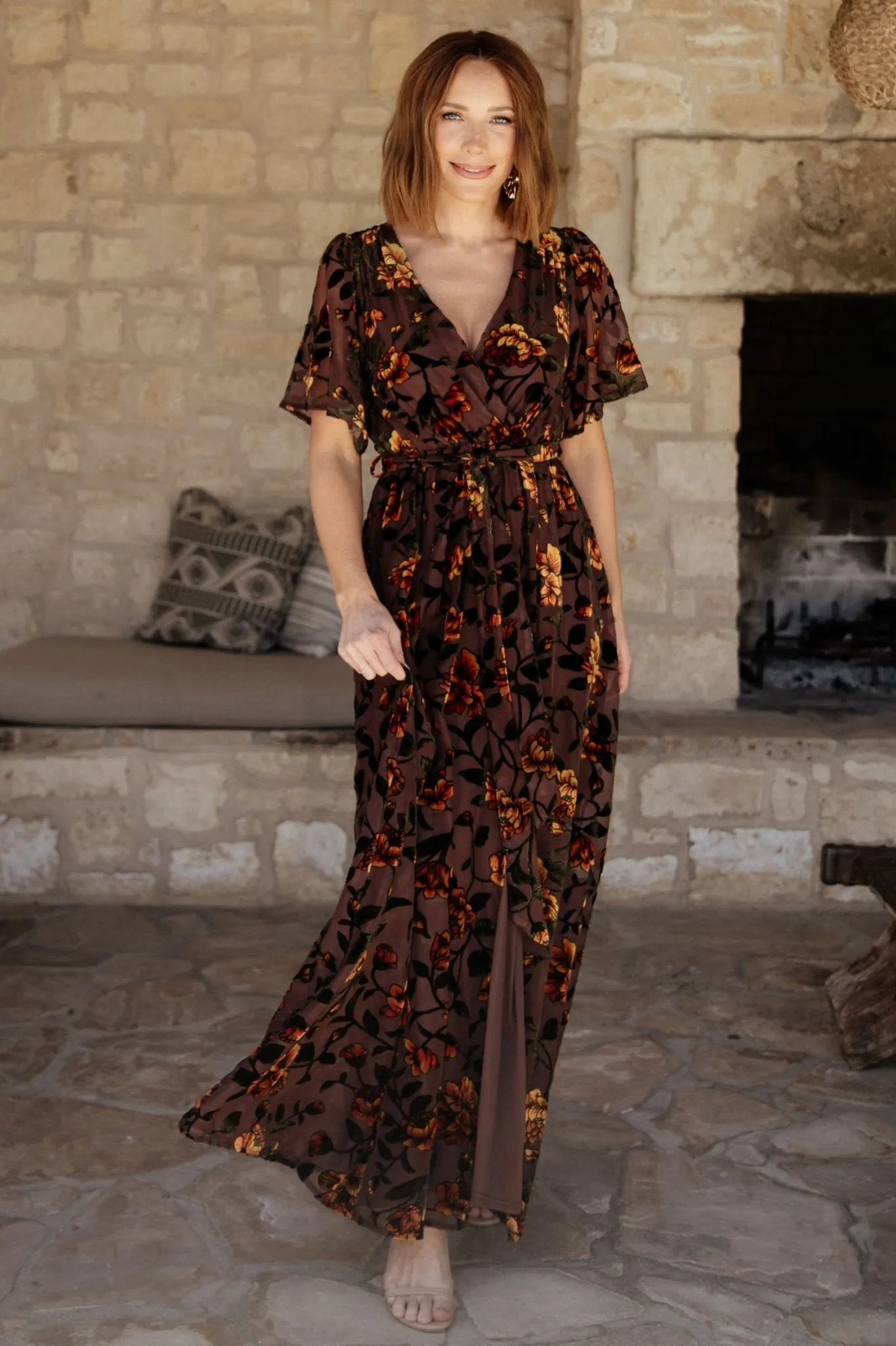 Uma Velvet Maxi Dress | Clove   Amber Floral