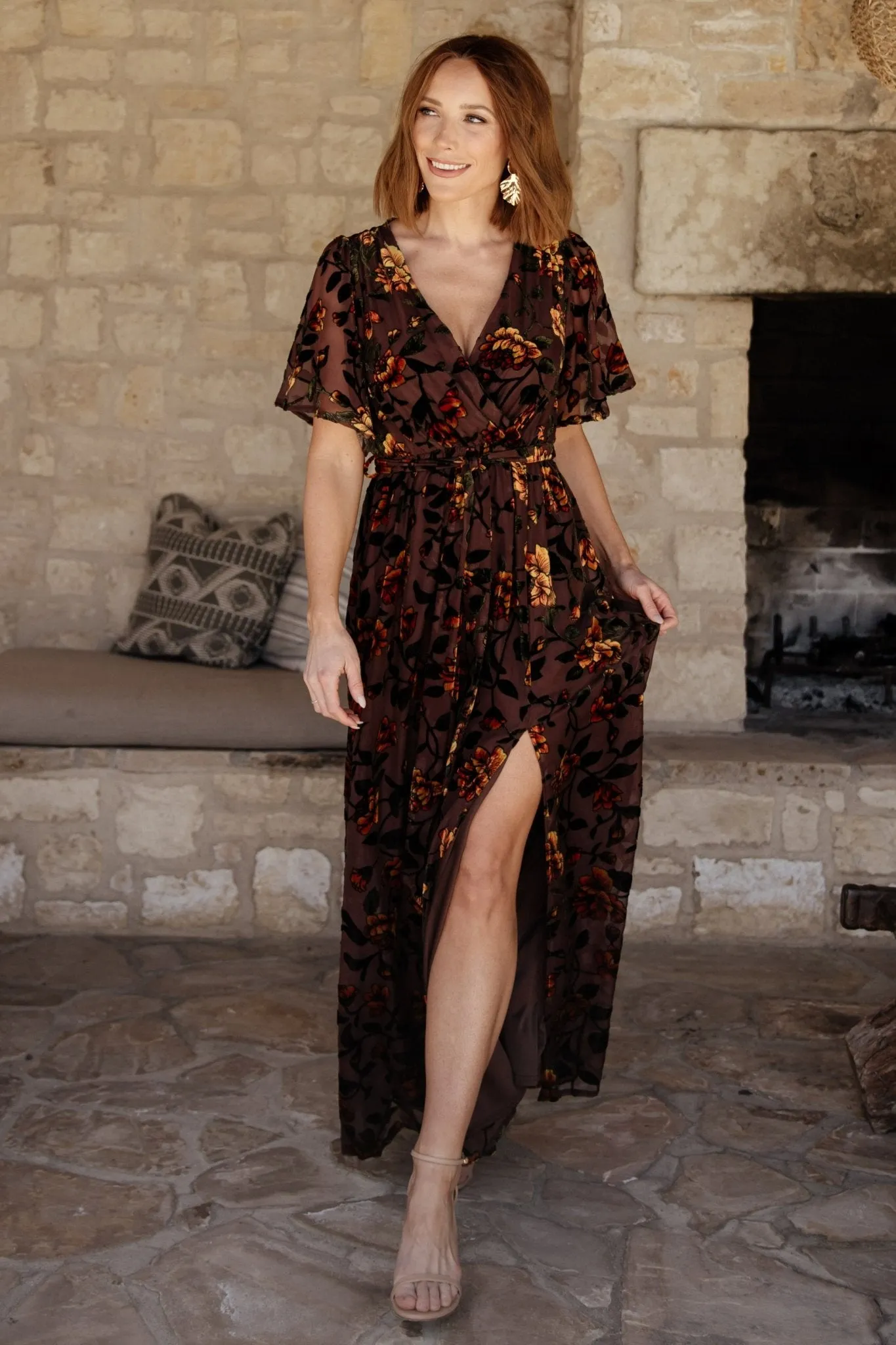 Uma Velvet Maxi Dress | Clove   Amber Floral