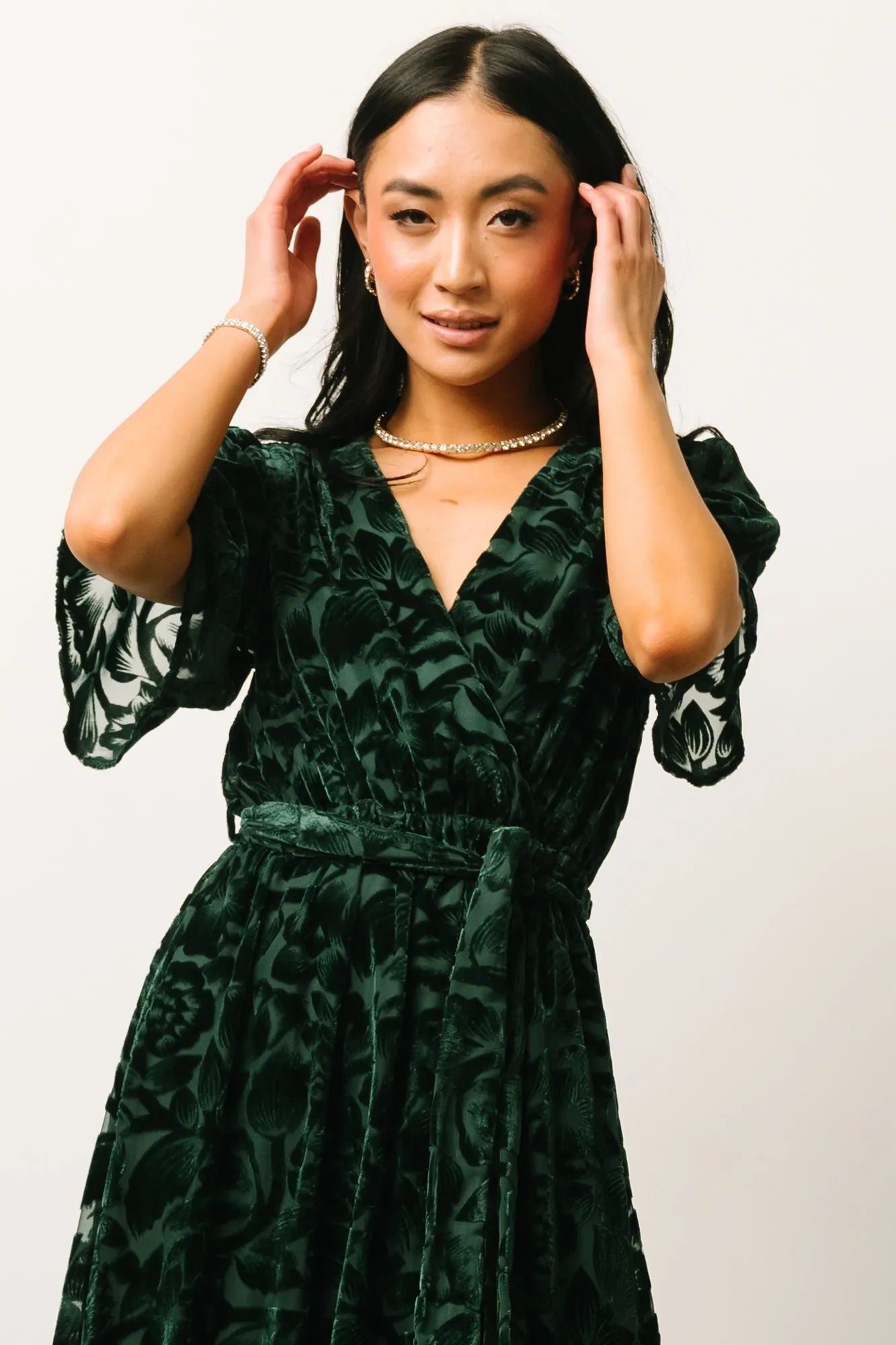 Uma Velvet Maxi Dress | Dark Green