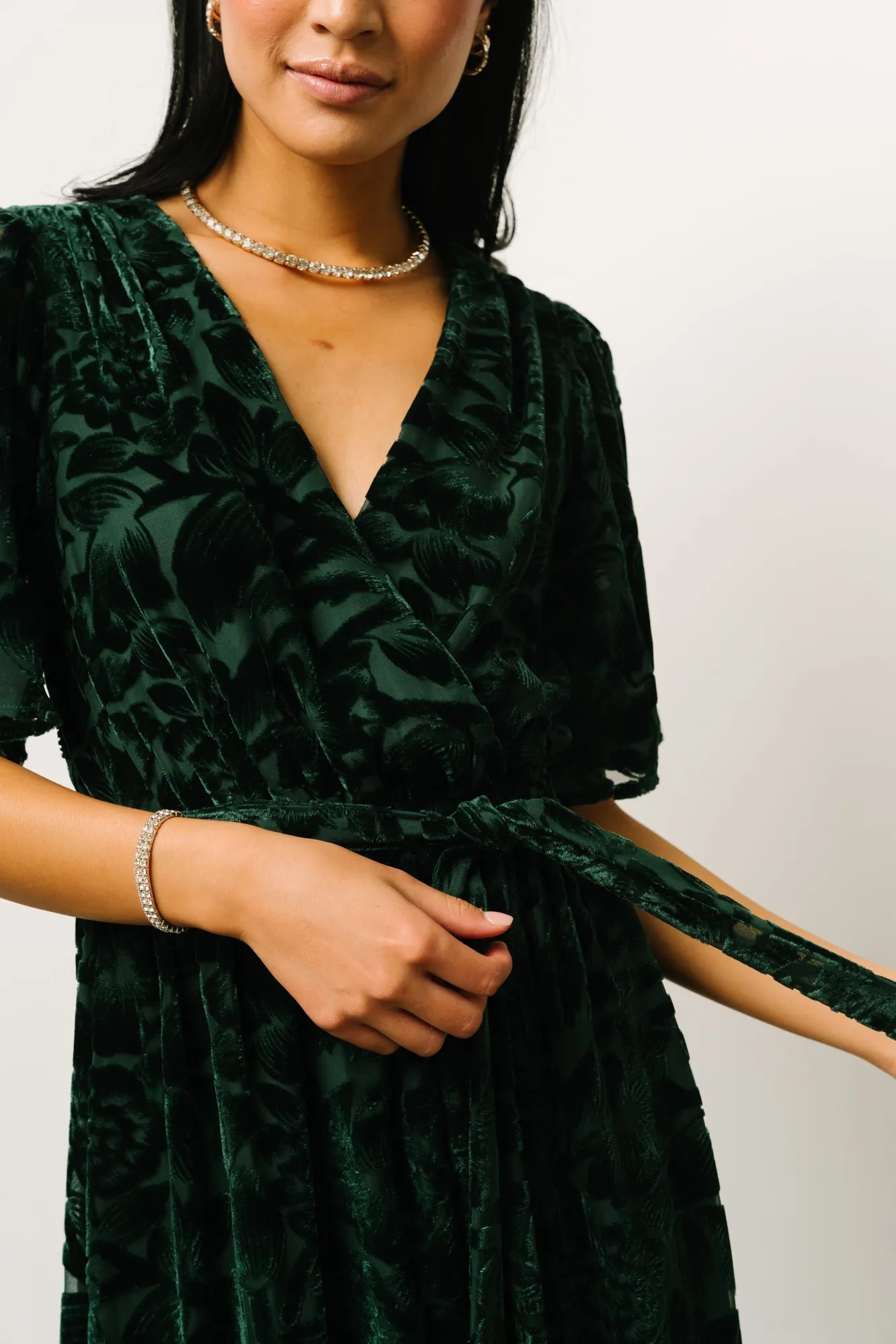 Uma Velvet Maxi Dress | Dark Green