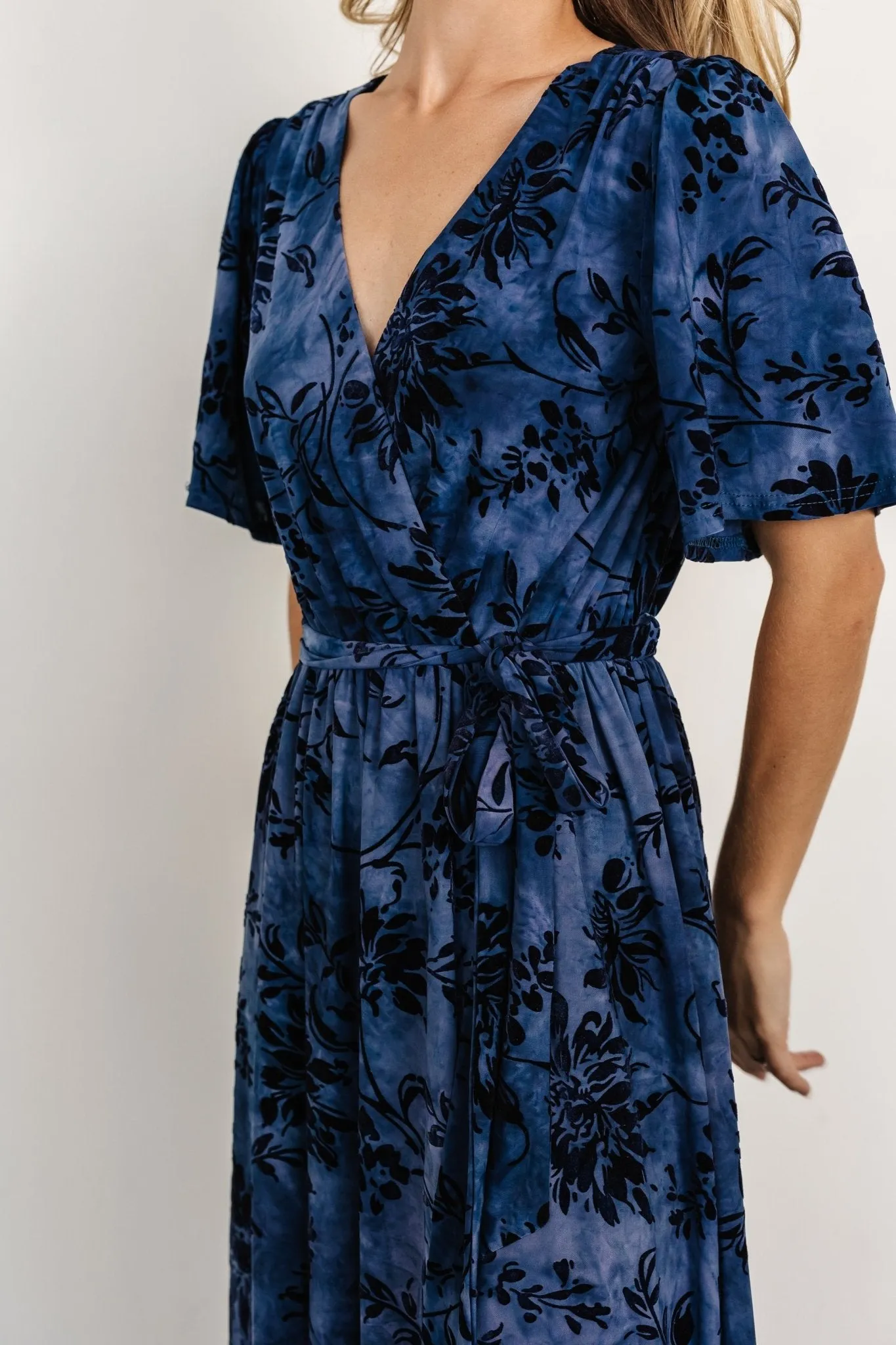 Uma Velvet Maxi Dress | Navy