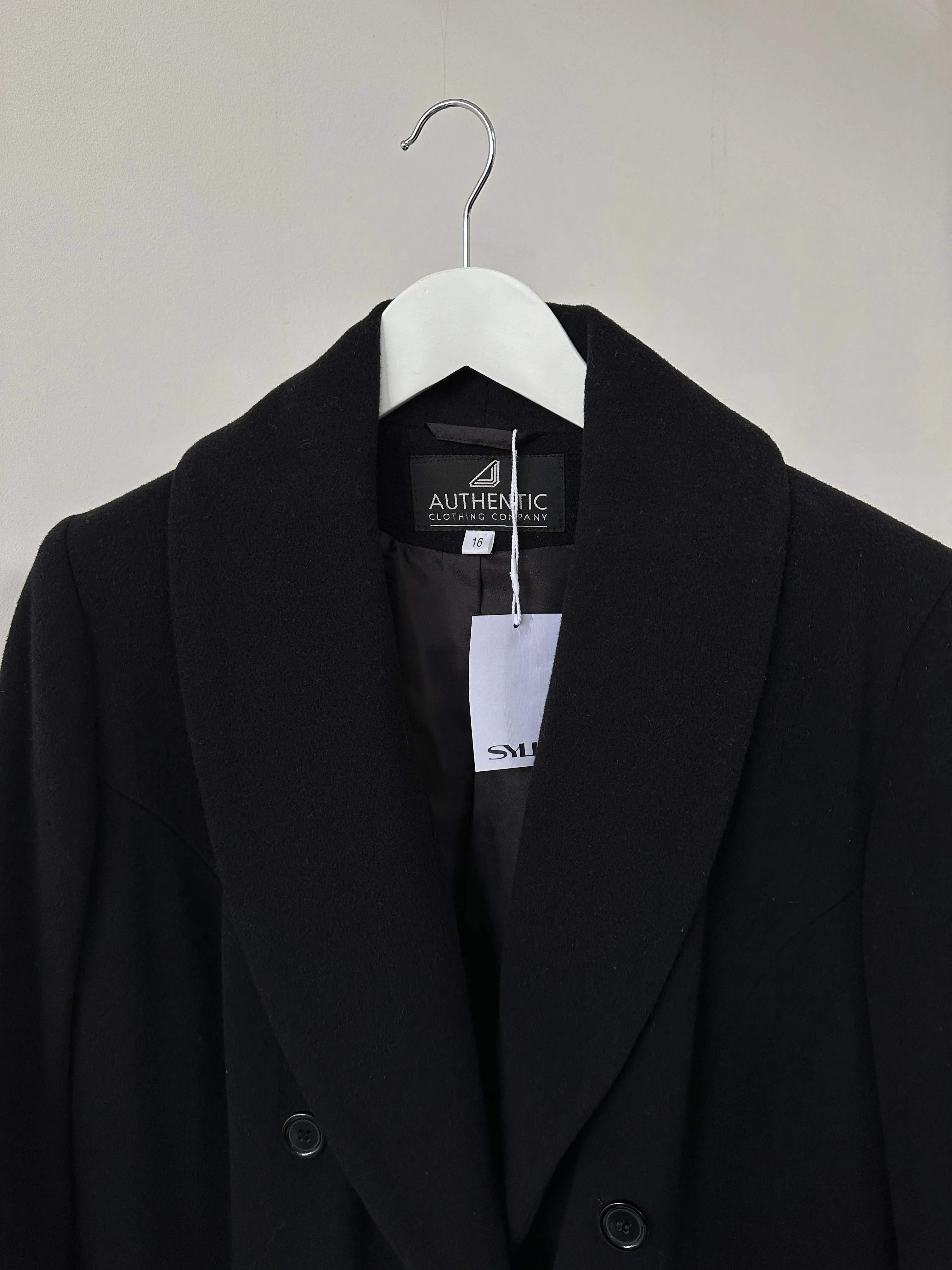 Vintage Wool Cashmere Double Breasted Floor Length Coat - M