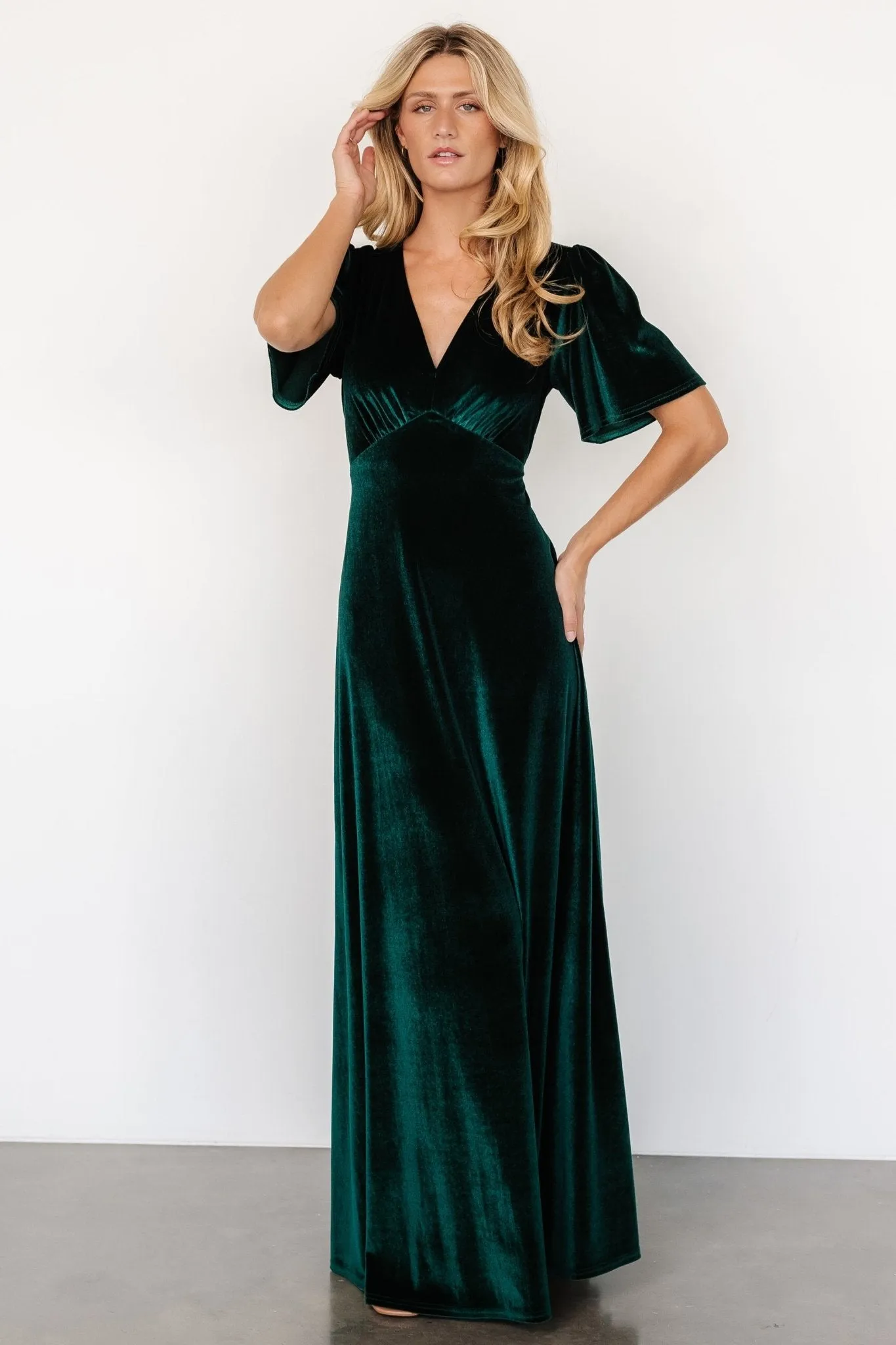 Vivian Velvet Maxi Dress | Emerald