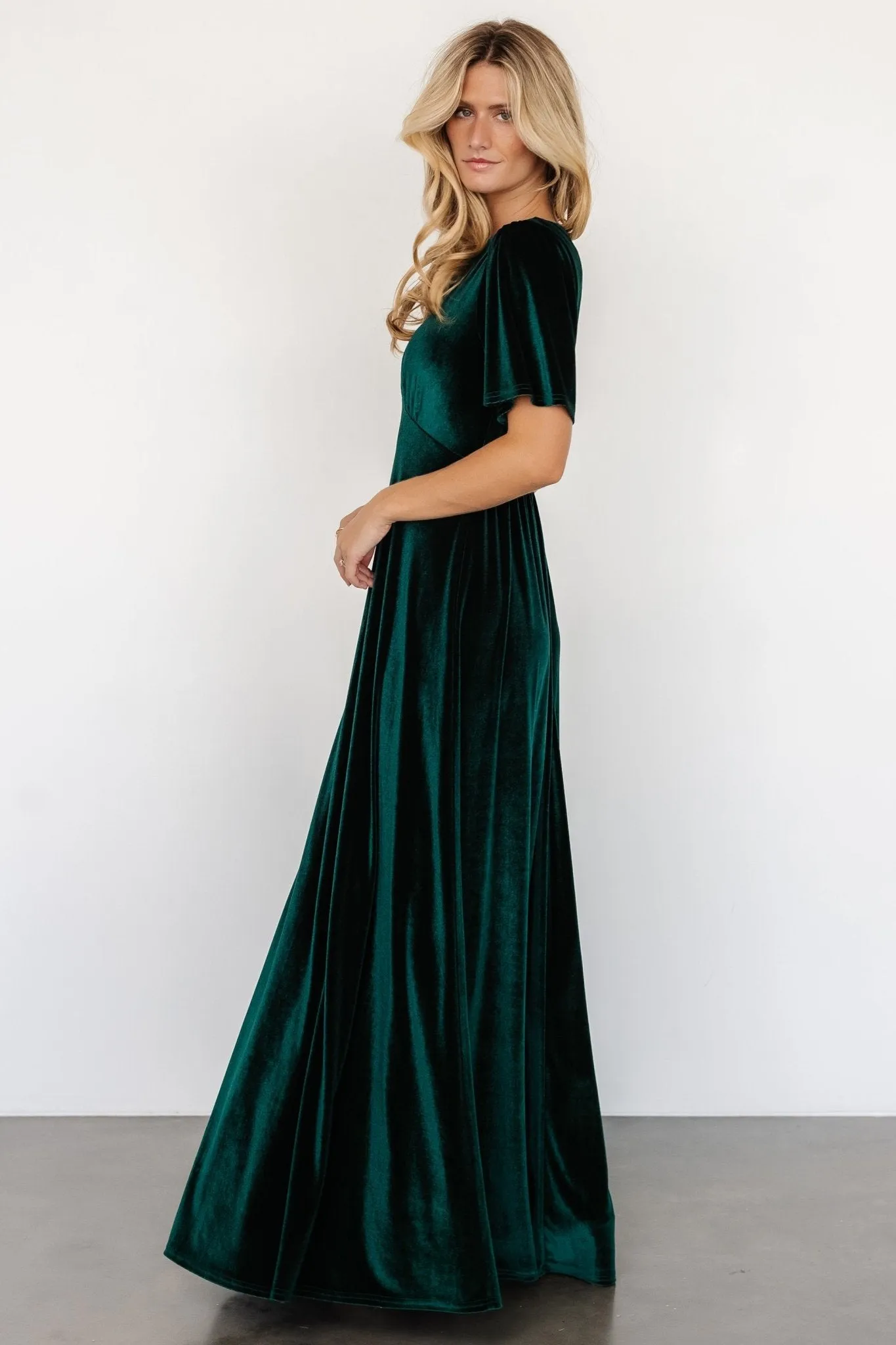 Vivian Velvet Maxi Dress | Emerald