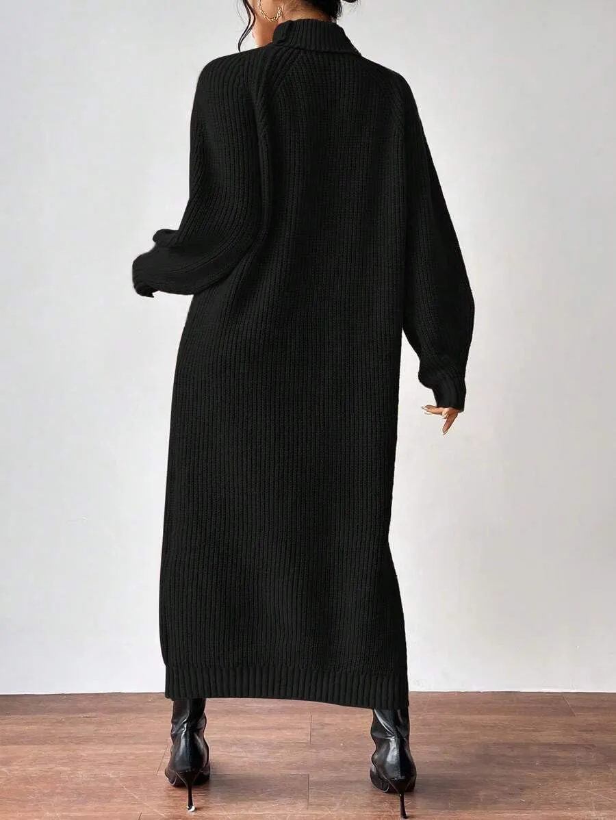 Women's Winter Sweater Dress Oversized Long Sleeve Knit Loose Pullover Maxi Bell