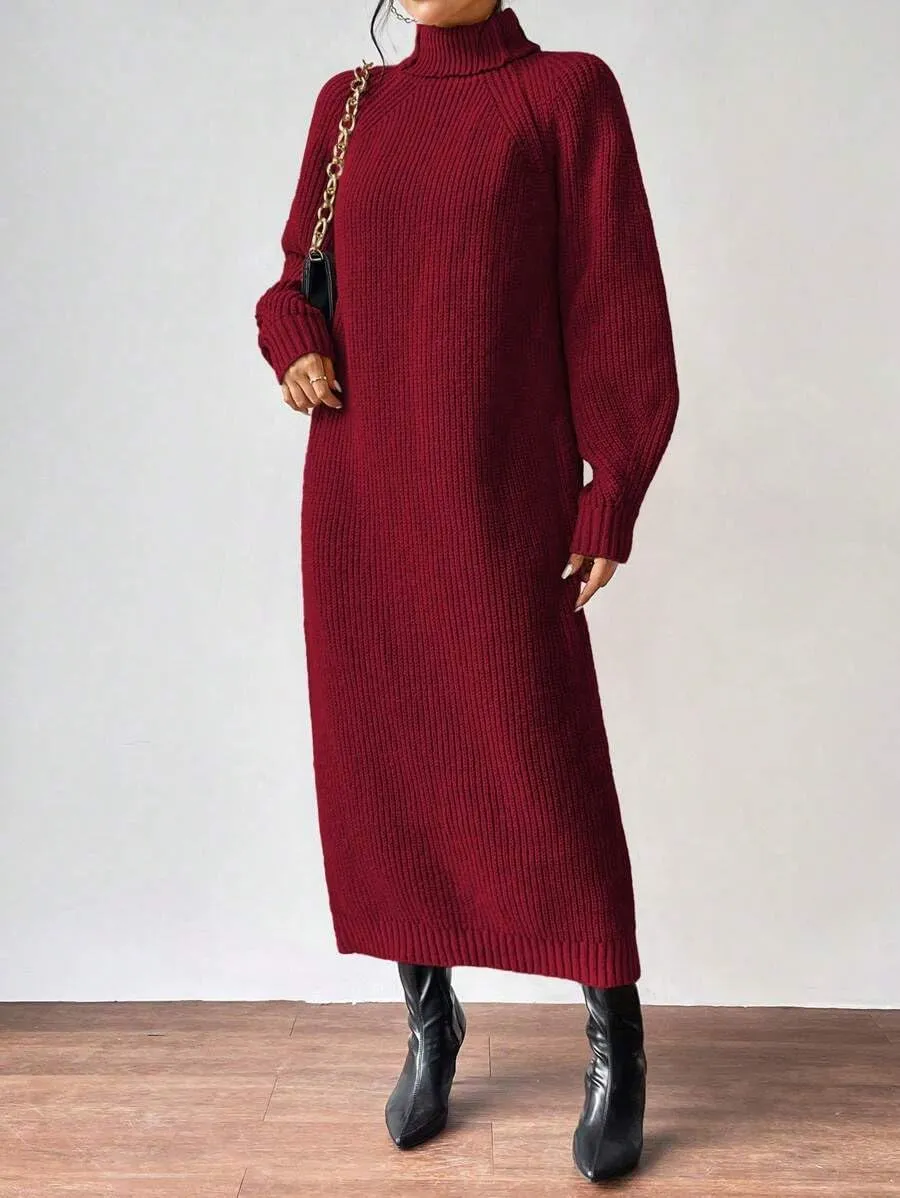 Women's Winter Sweater Dress Oversized Long Sleeve Knit Loose Pullover Maxi Bell