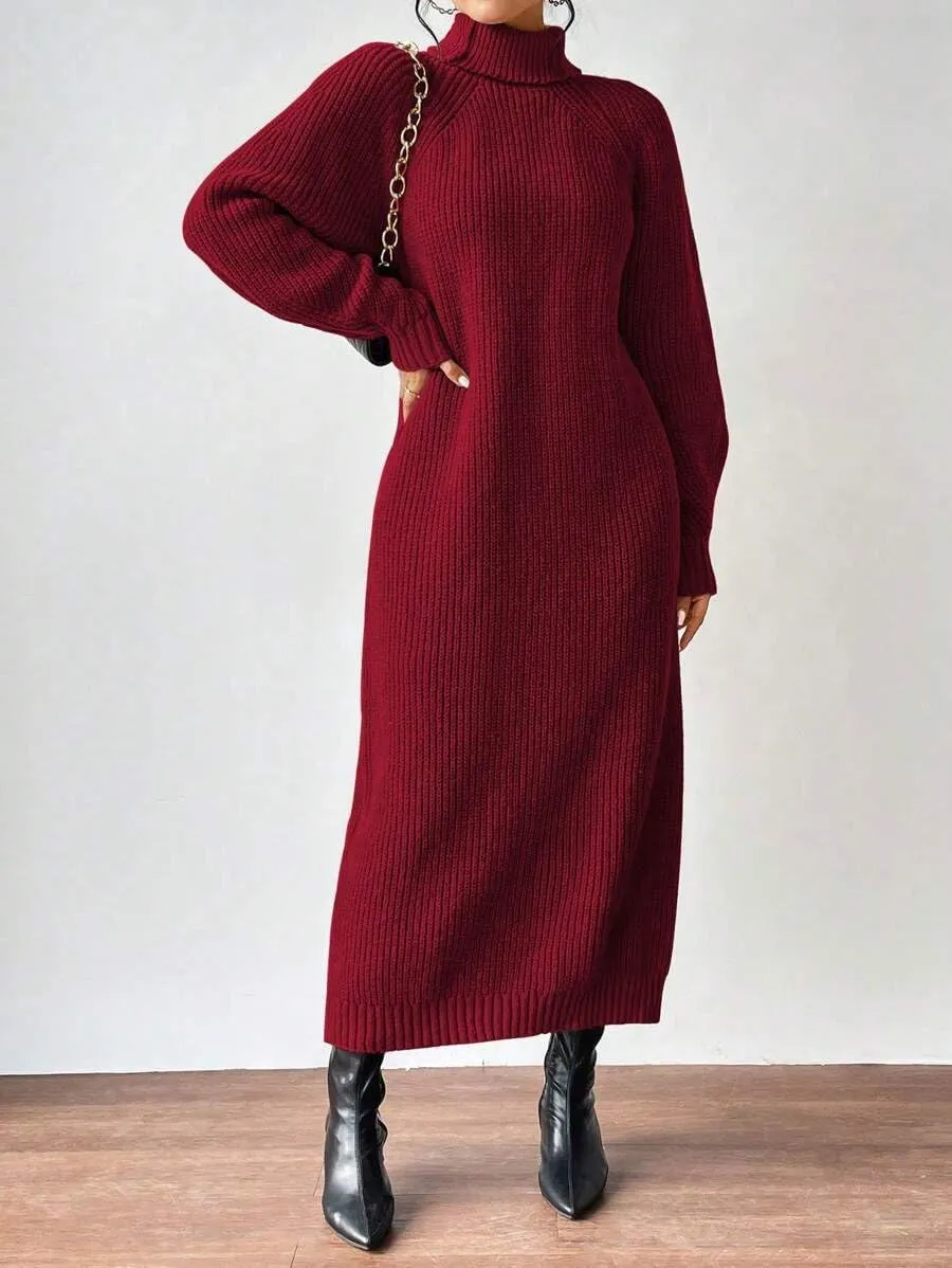 Women's Winter Sweater Dress Oversized Long Sleeve Knit Loose Pullover Maxi Bell