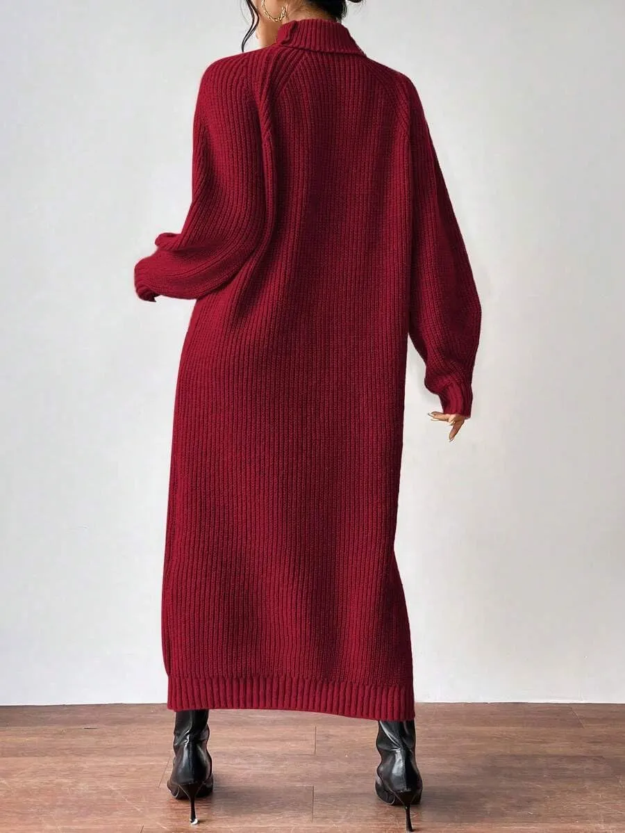 Women's Winter Sweater Dress Oversized Long Sleeve Knit Loose Pullover Maxi Bell