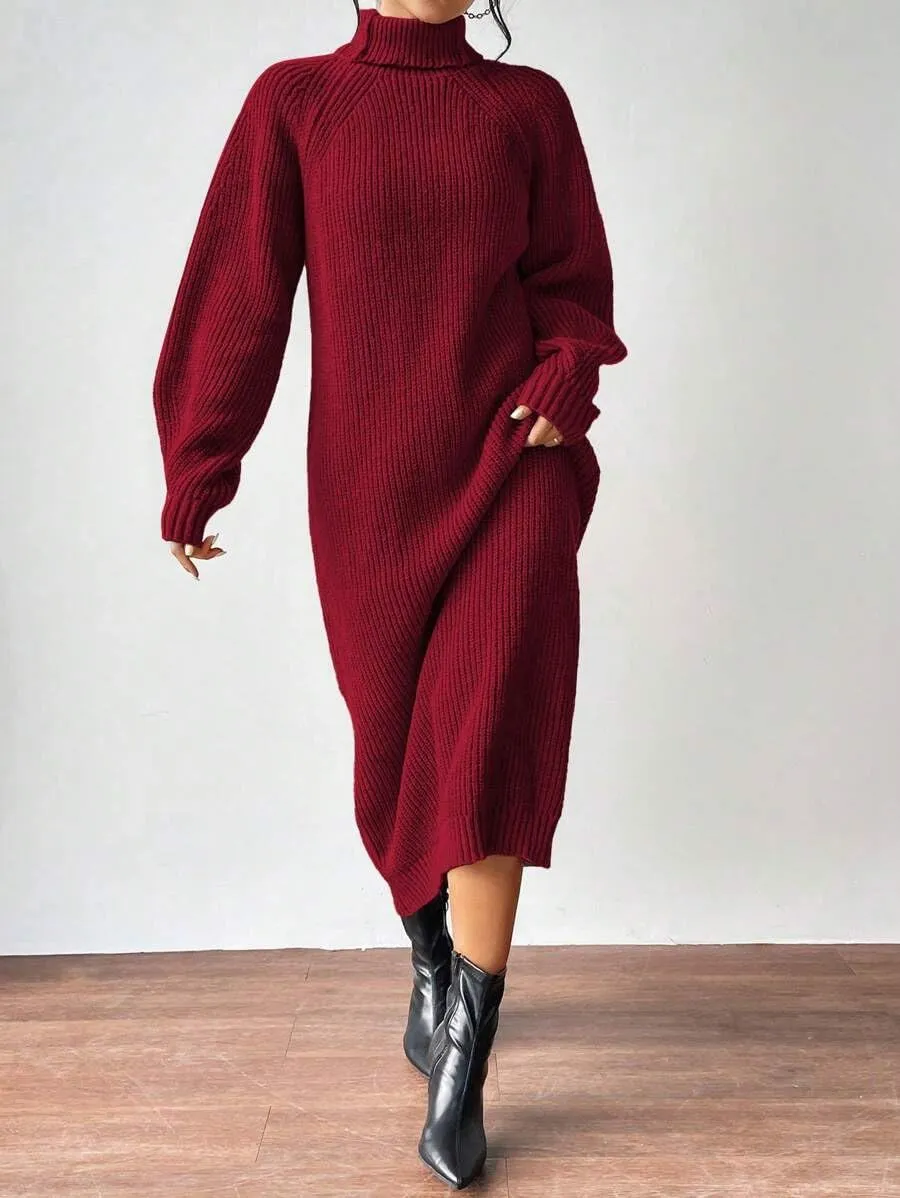 Women's Winter Sweater Dress Oversized Long Sleeve Knit Loose Pullover Maxi Bell